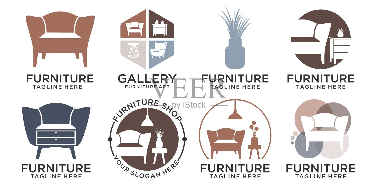 家具极简平面标识模板矢量插画设计插画图片素材