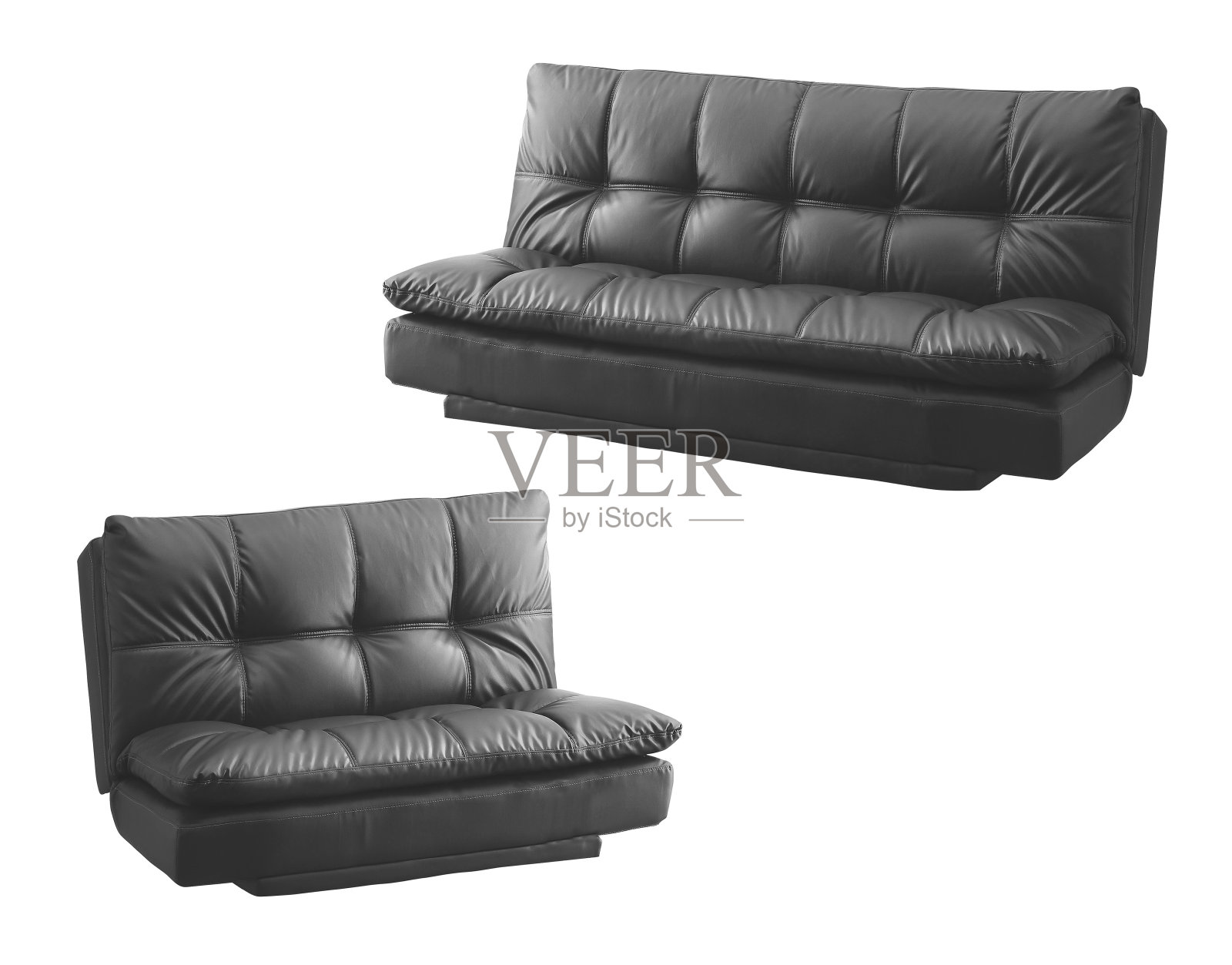 黑色现代沙发孤立照片摄影图片