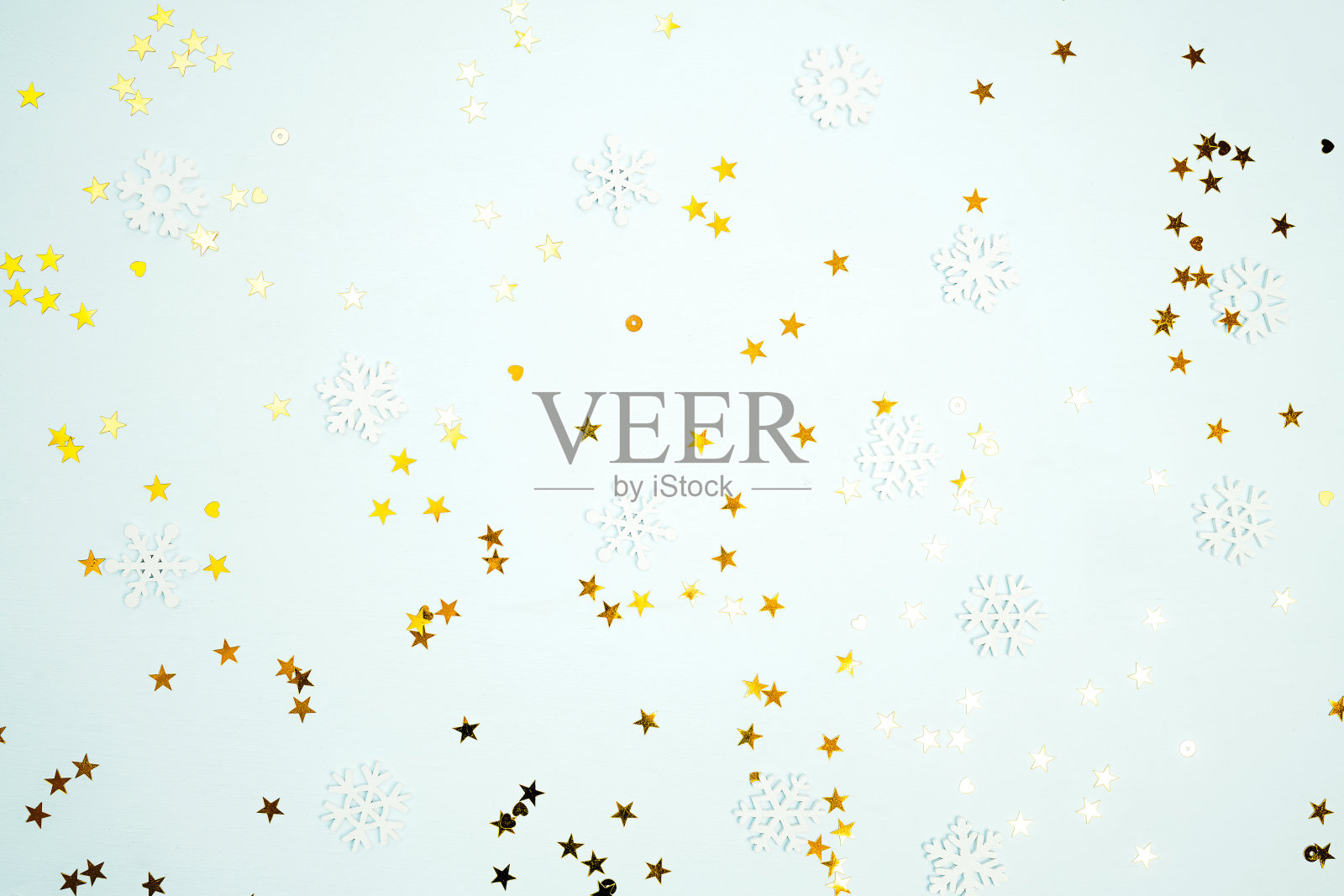 蓝色背景的亮片照片摄影图片