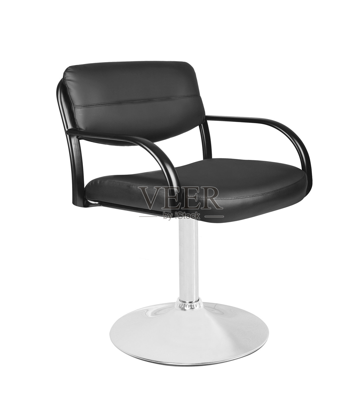 一张孤立在白色背景上的理发椅照片摄影图片