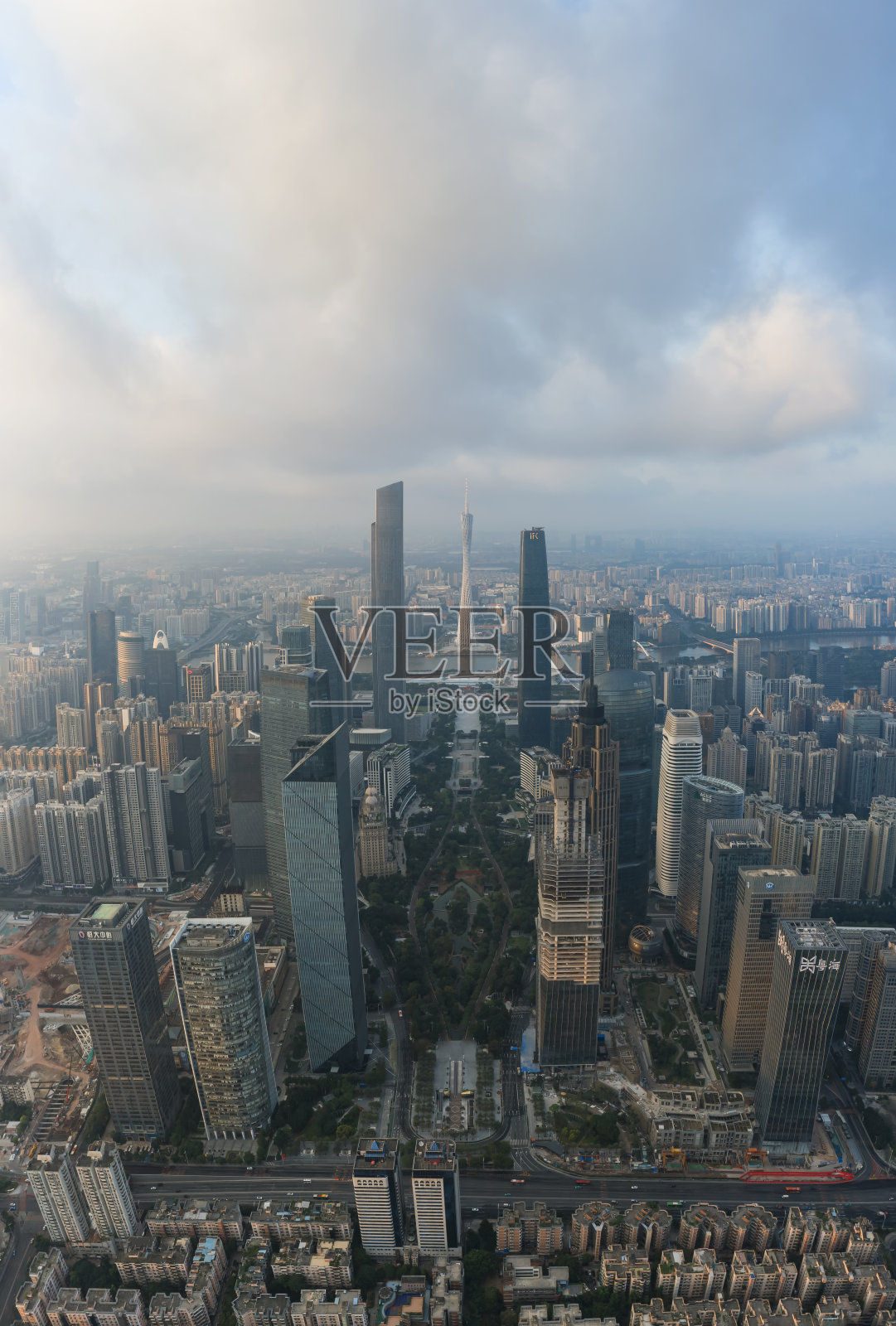 中国广州全景天际线航拍照片照片摄影图片