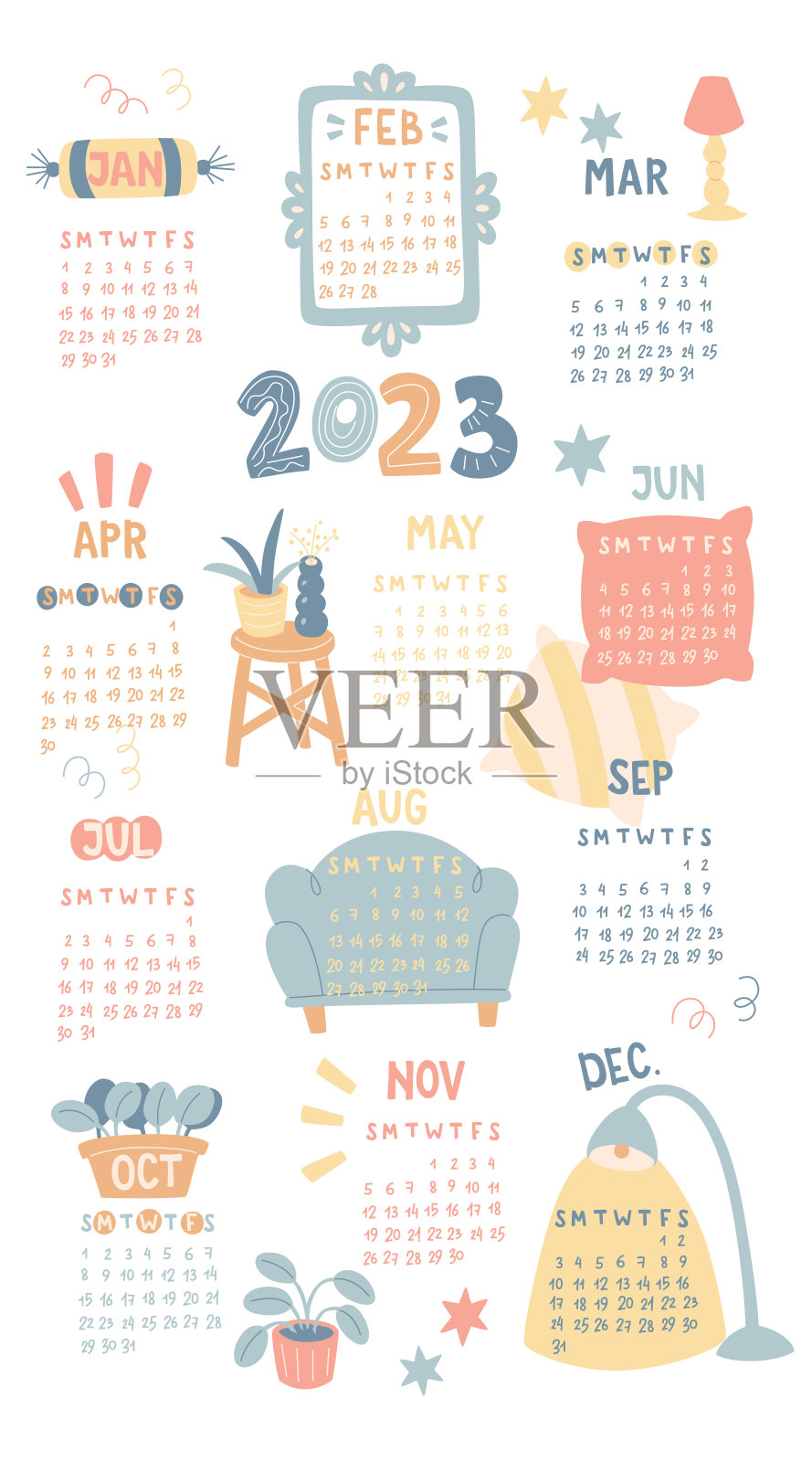 可爱的手绘插画插画图片素材