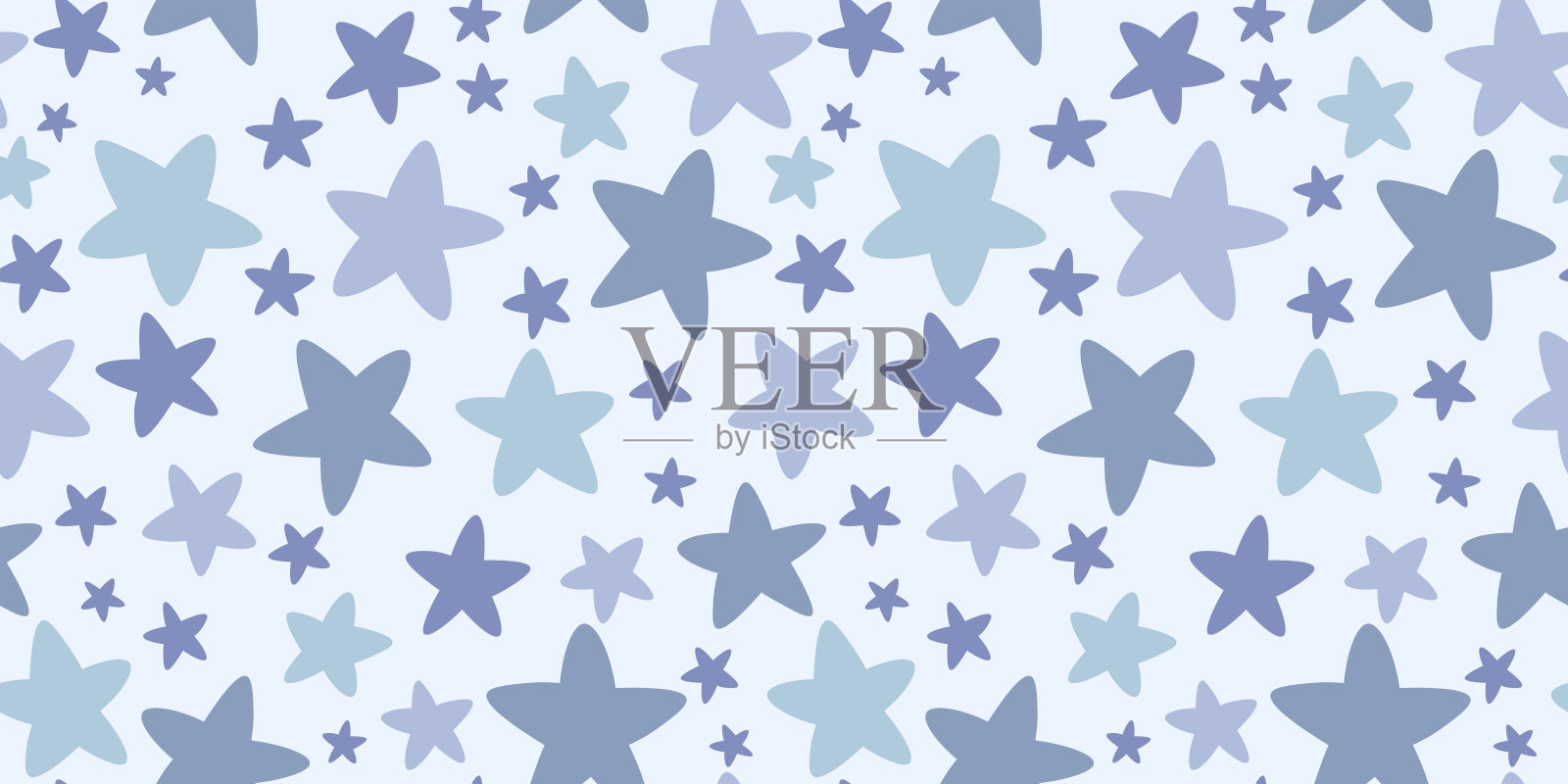 蓝色的星星，无缝的图案，矢量背景插画图片素材