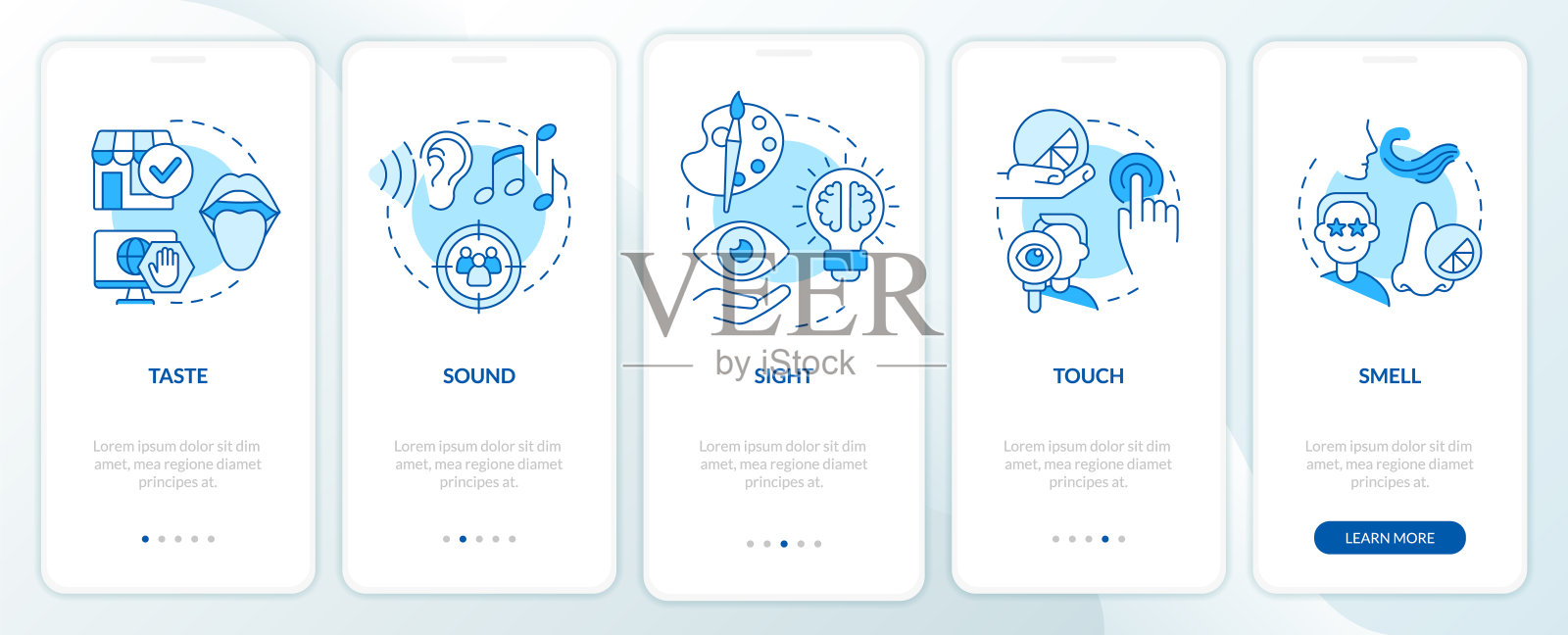 感官感官品牌蓝色车载手机应用程序屏幕插画图片素材