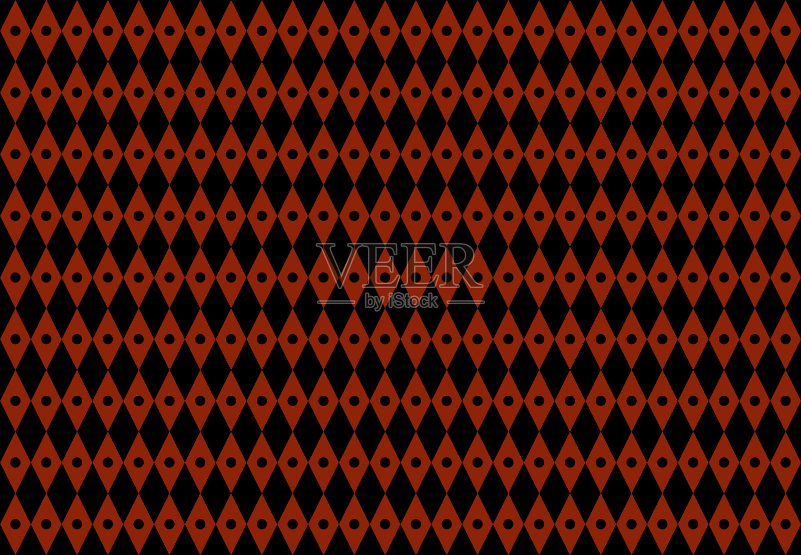 无缝设计，重复的黑色和红色菱形或菱形，红色中间的小颜色相反的圆圈插画图片素材