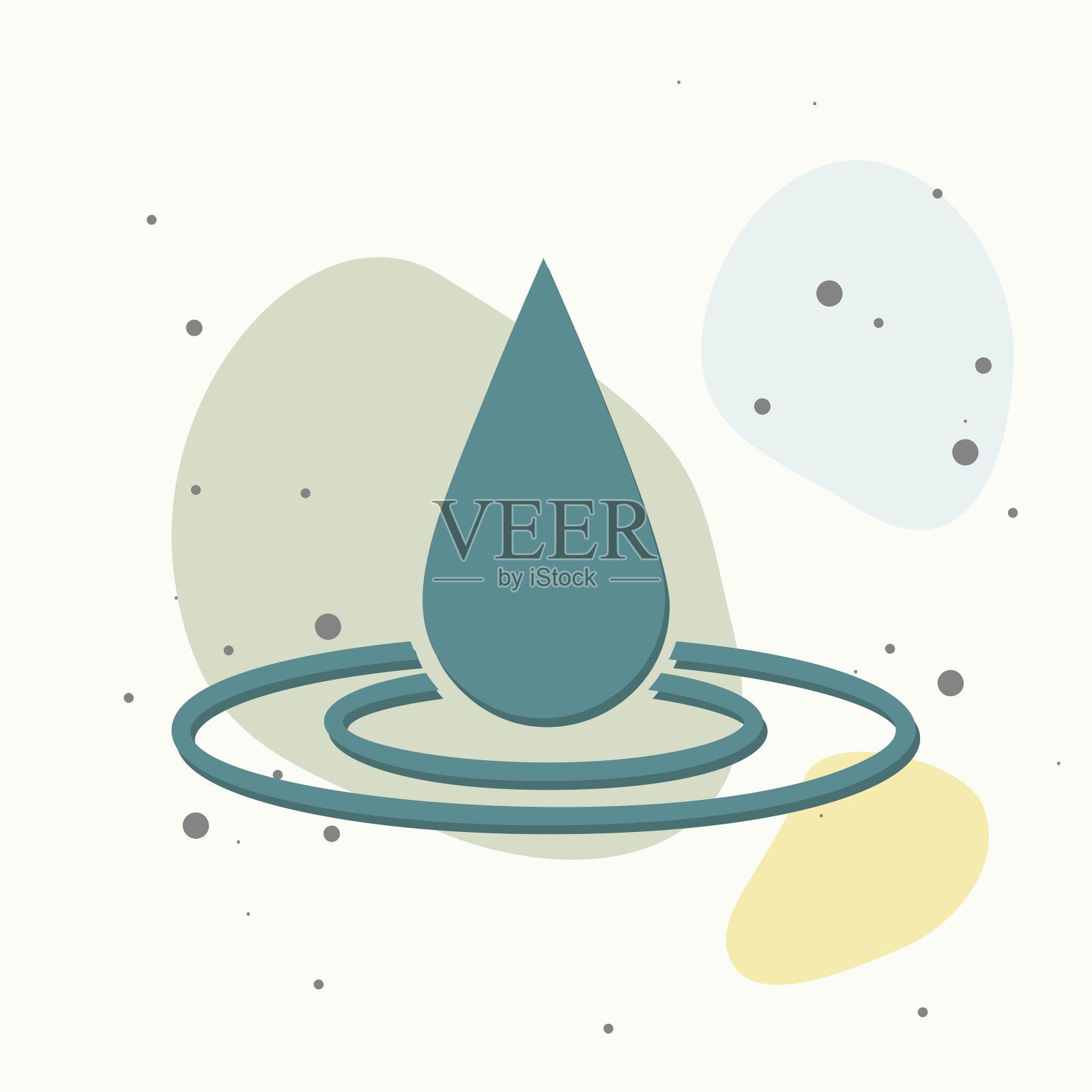 矢量图标下降和圆上的彩色背景。插画图片素材