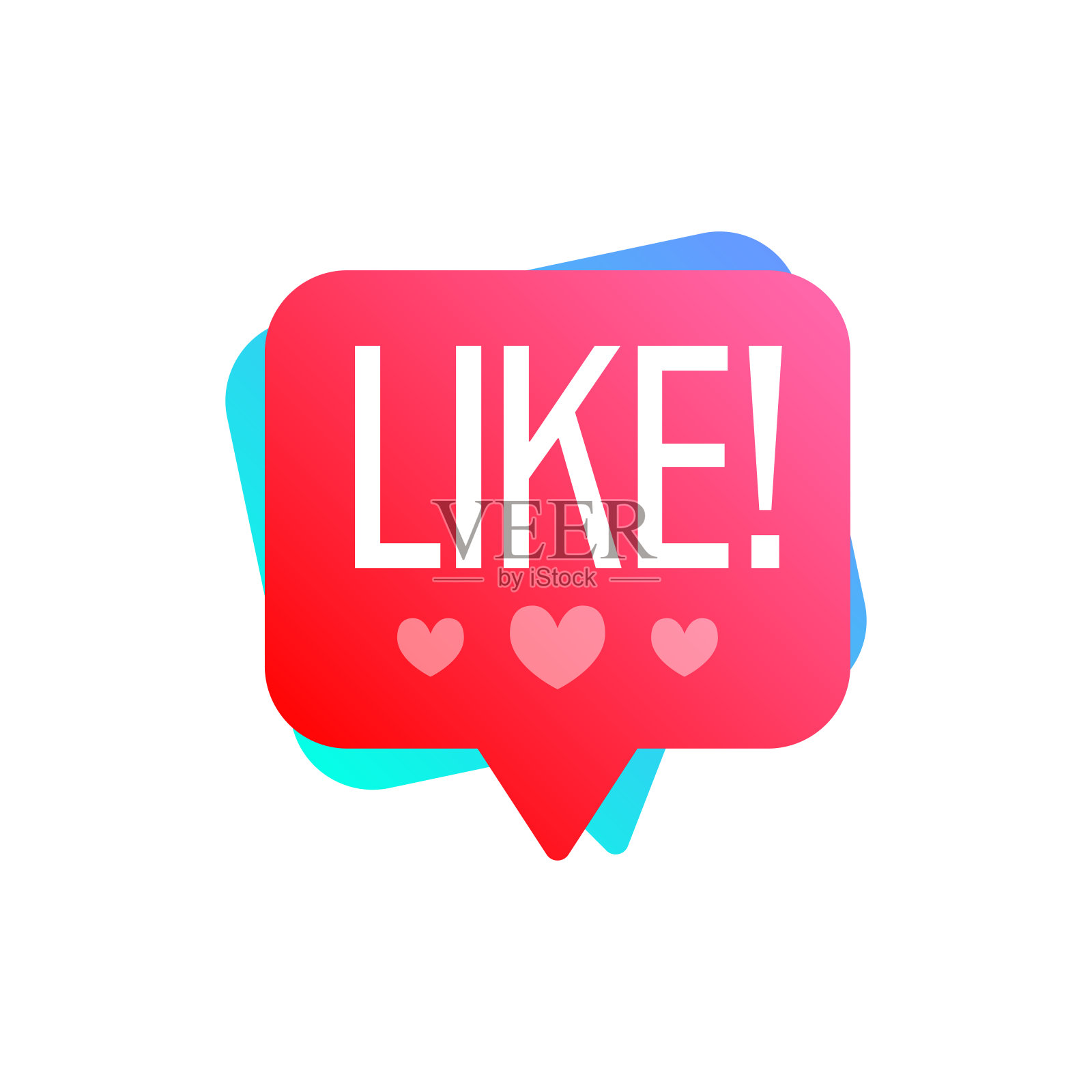 社交媒体喜欢信息颜色矢量标签插画图片素材