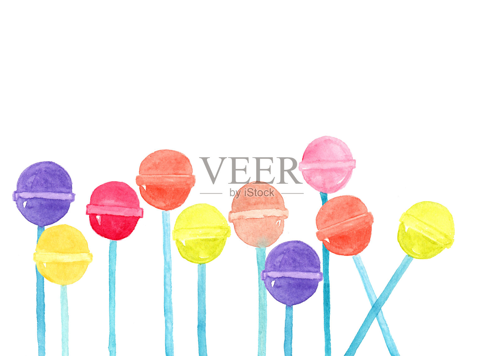 olorful棒棒糖糖果插画图片素材