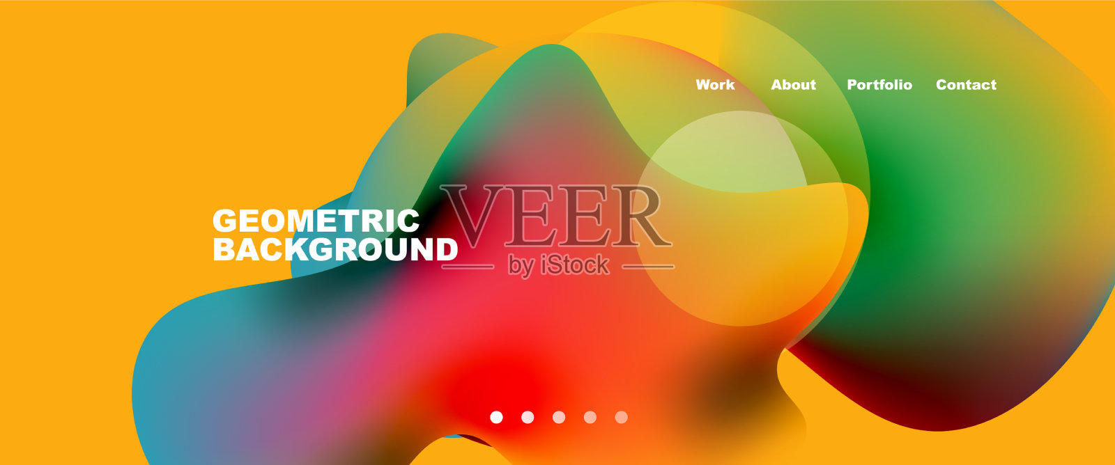 流动的渐变颜色和圆形元素和插画图片素材