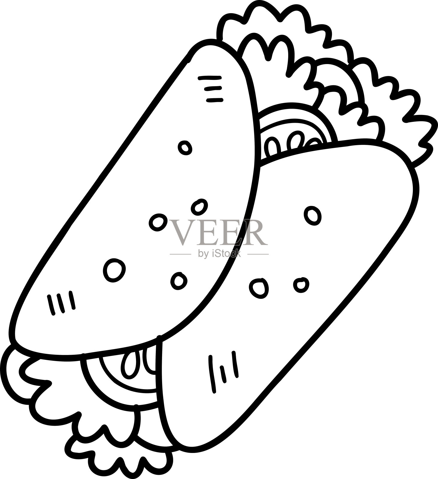 手绘美味的玉米煎饼插画设计元素图片