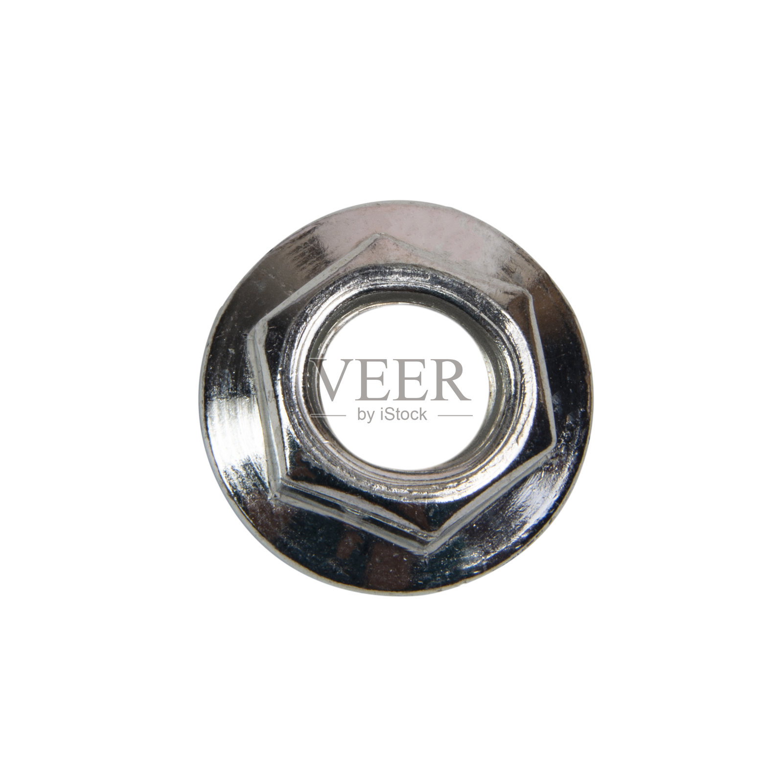 白色底色上的螺帽螺纹隔离铁照片摄影图片