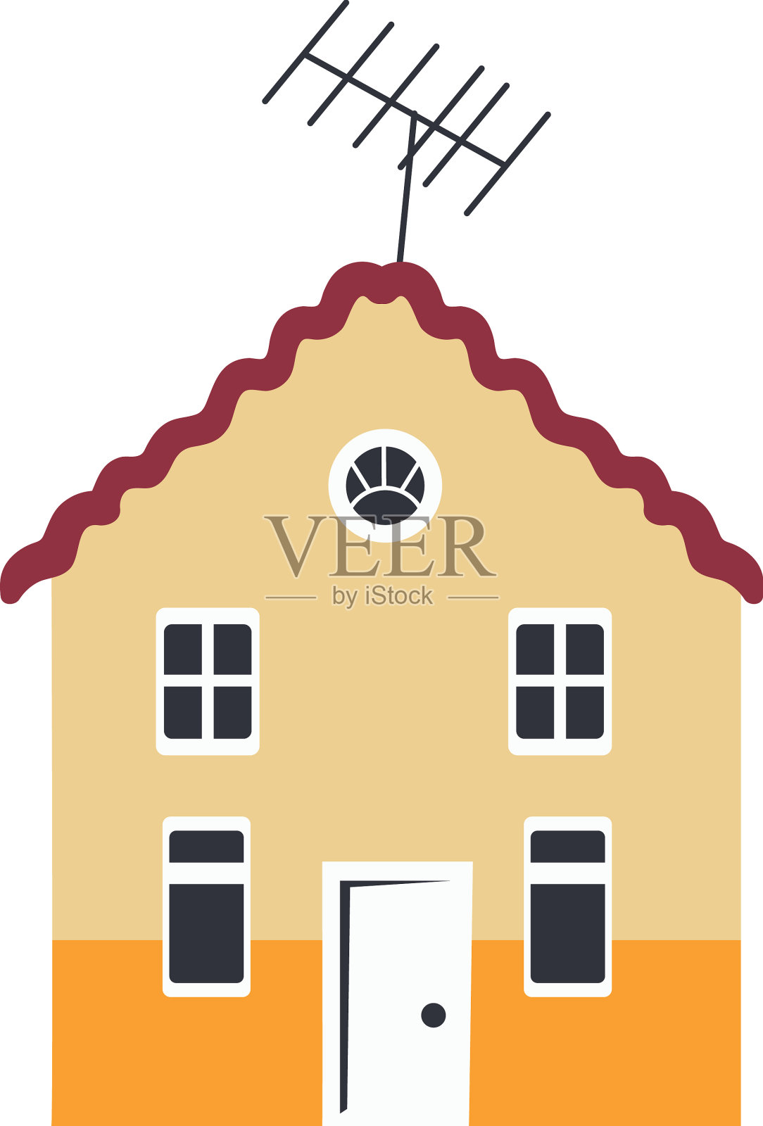 平的黄房子设计元素图片