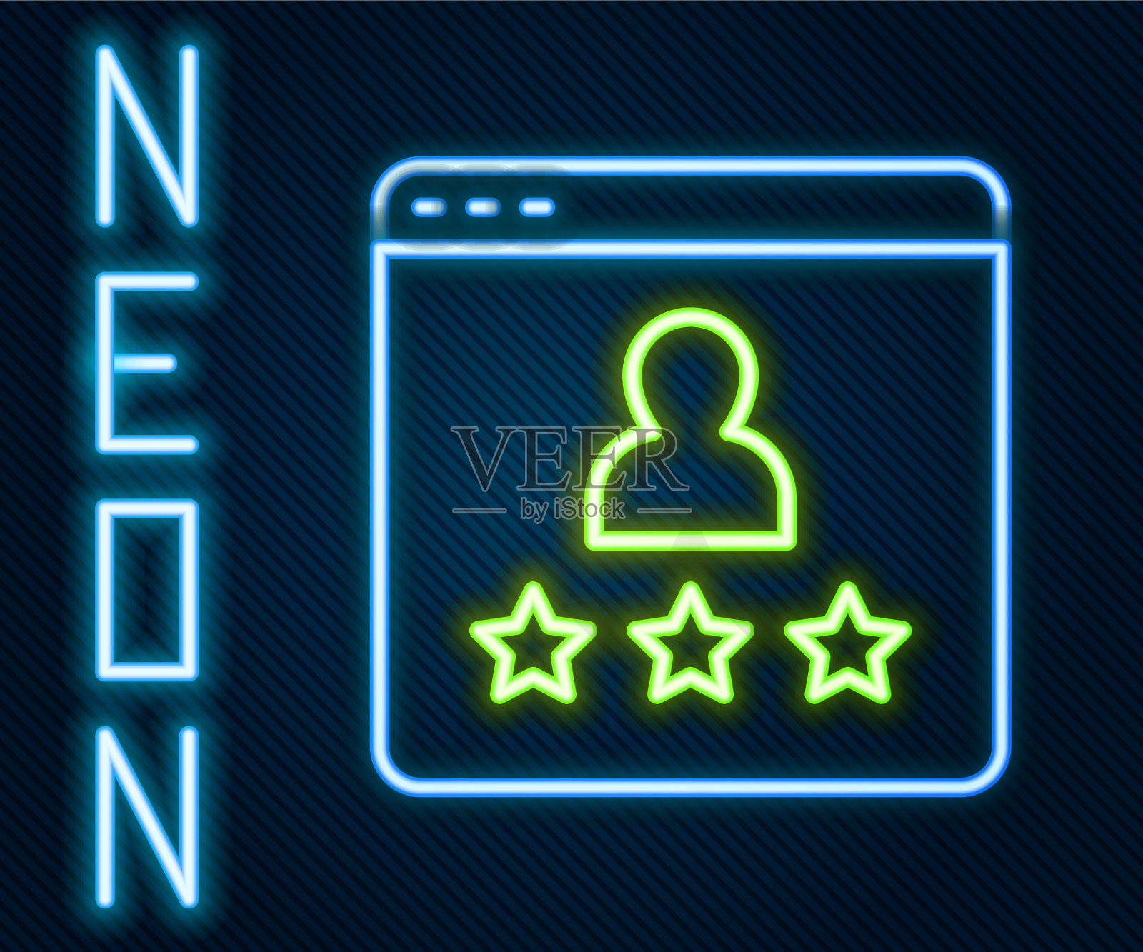 发光的霓虹灯行消费者或客户的产品插画图片素材