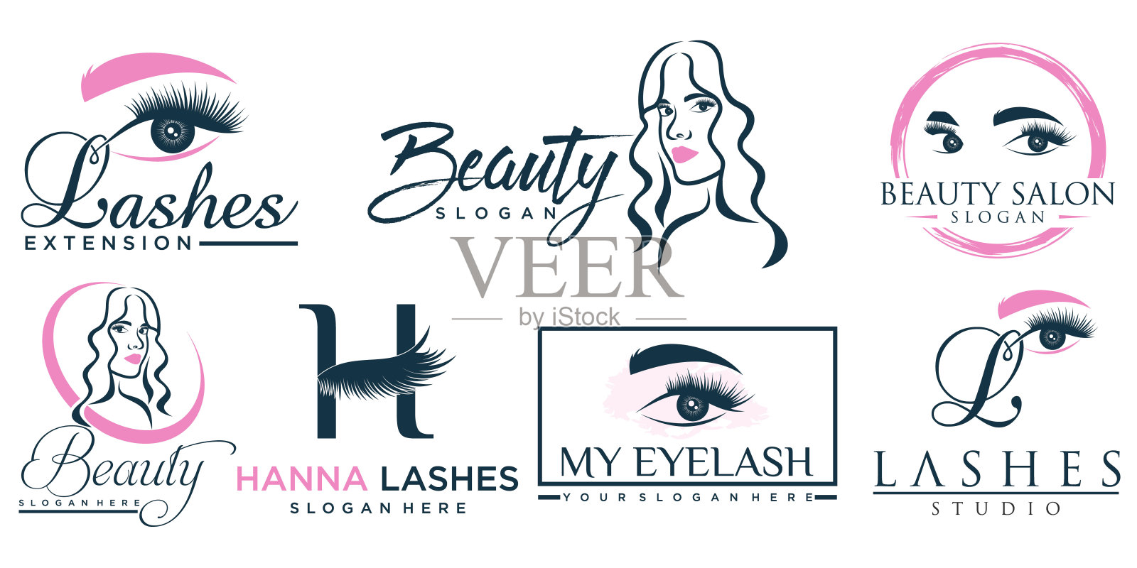 美容院和睫毛设计插画图片素材