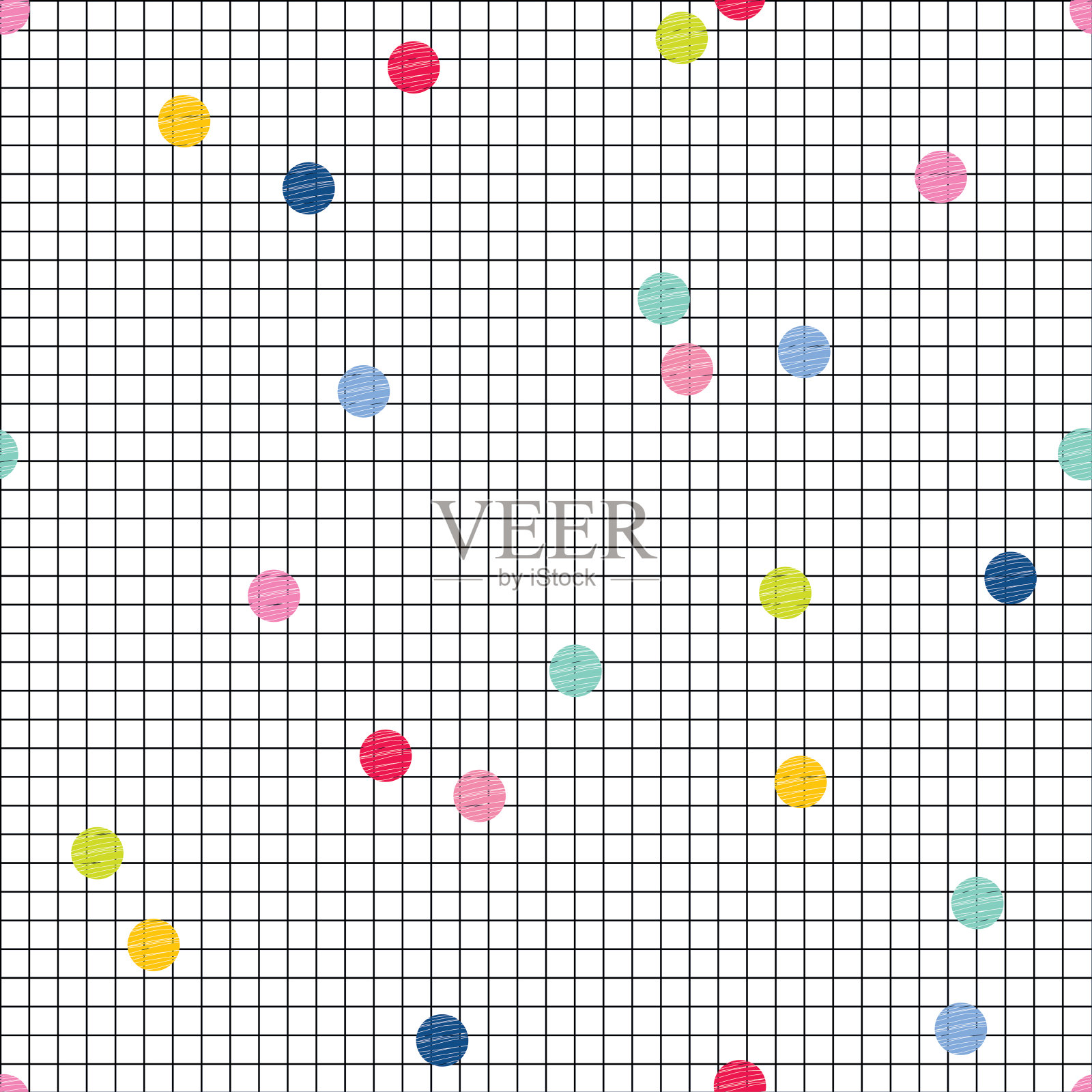 可爱的圆点花纹。插画图片素材