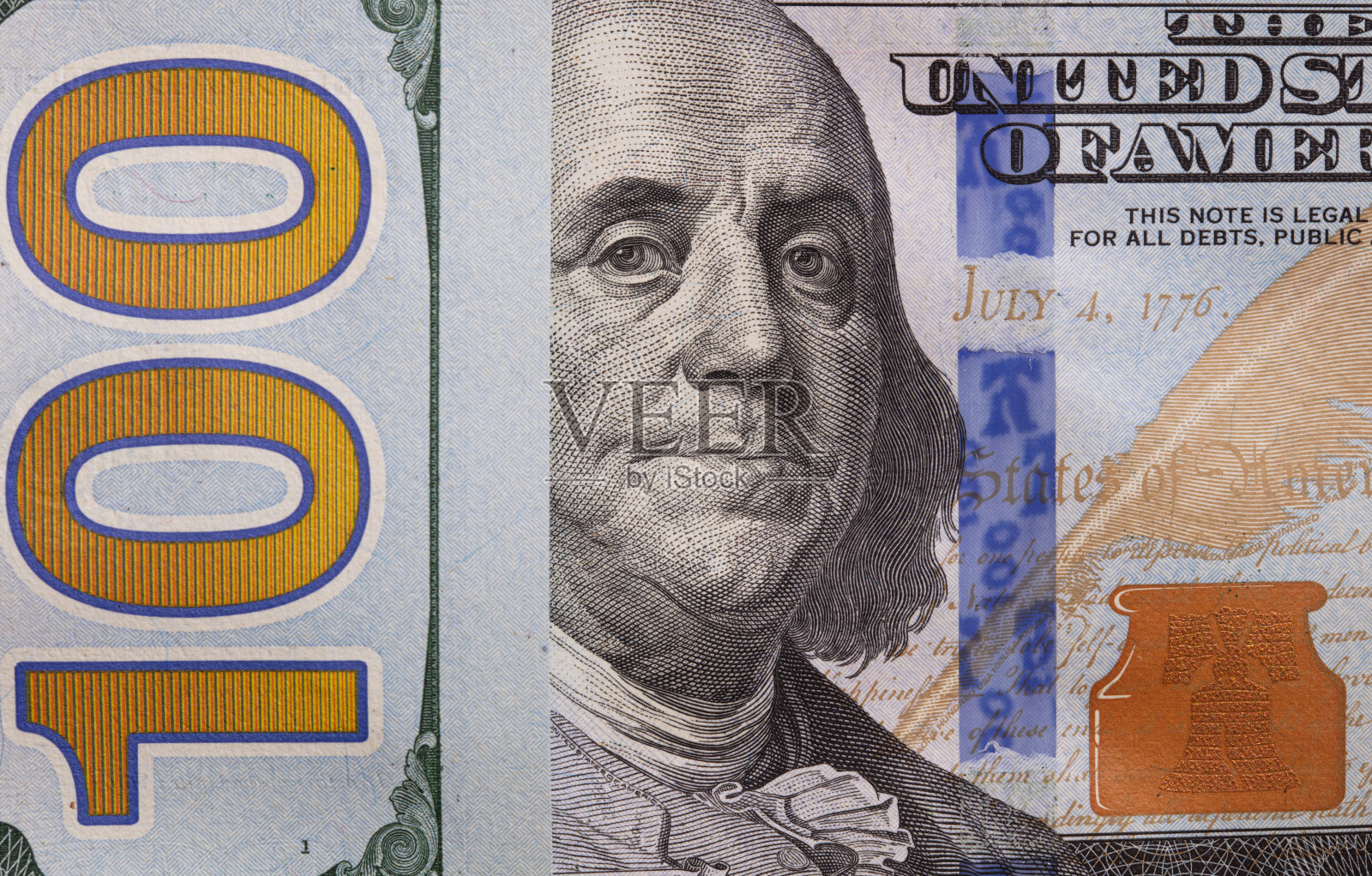 100美元纸币背景照片摄影图片