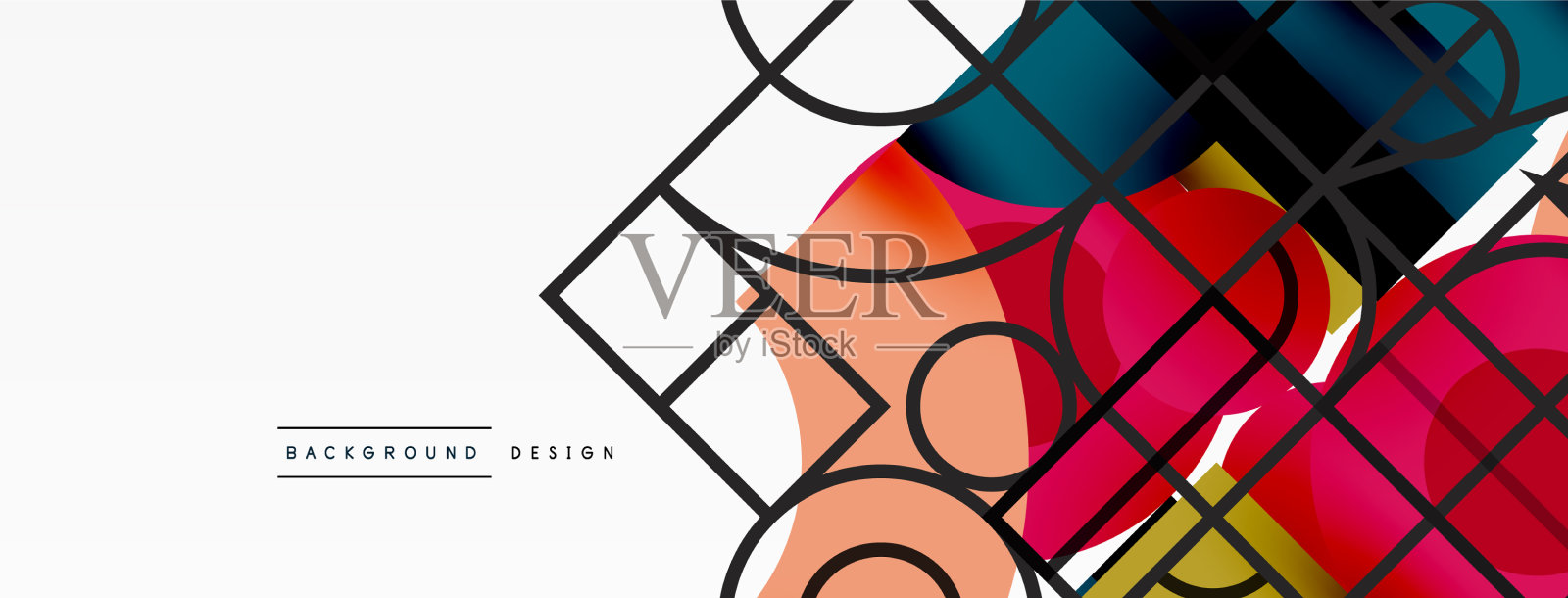 圆形和方形几何背景圆插画图片素材