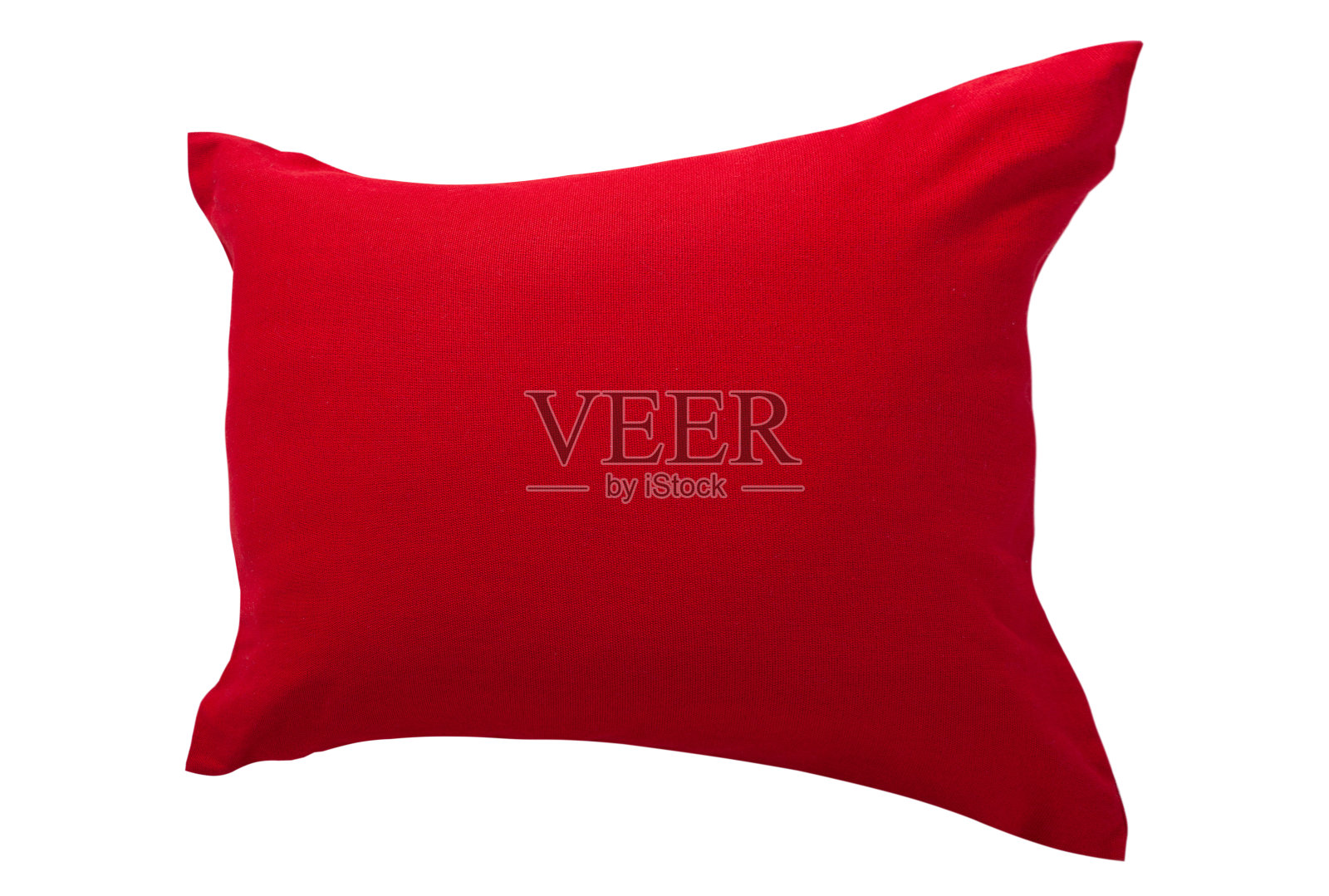 特写的红色枕头孤立在白色背景照片摄影图片