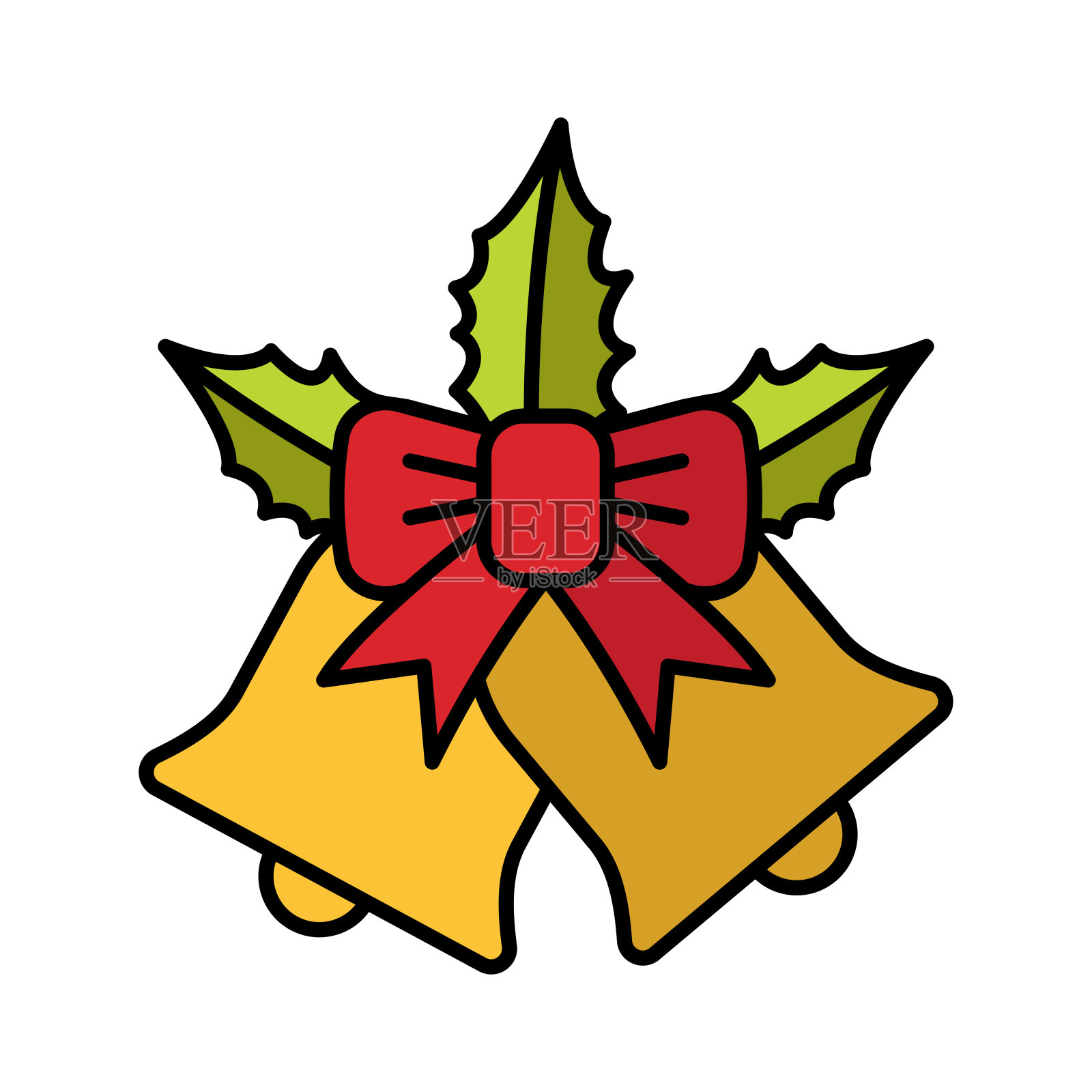 圣诞钟图标矢量设计模板在白色背景图标素材