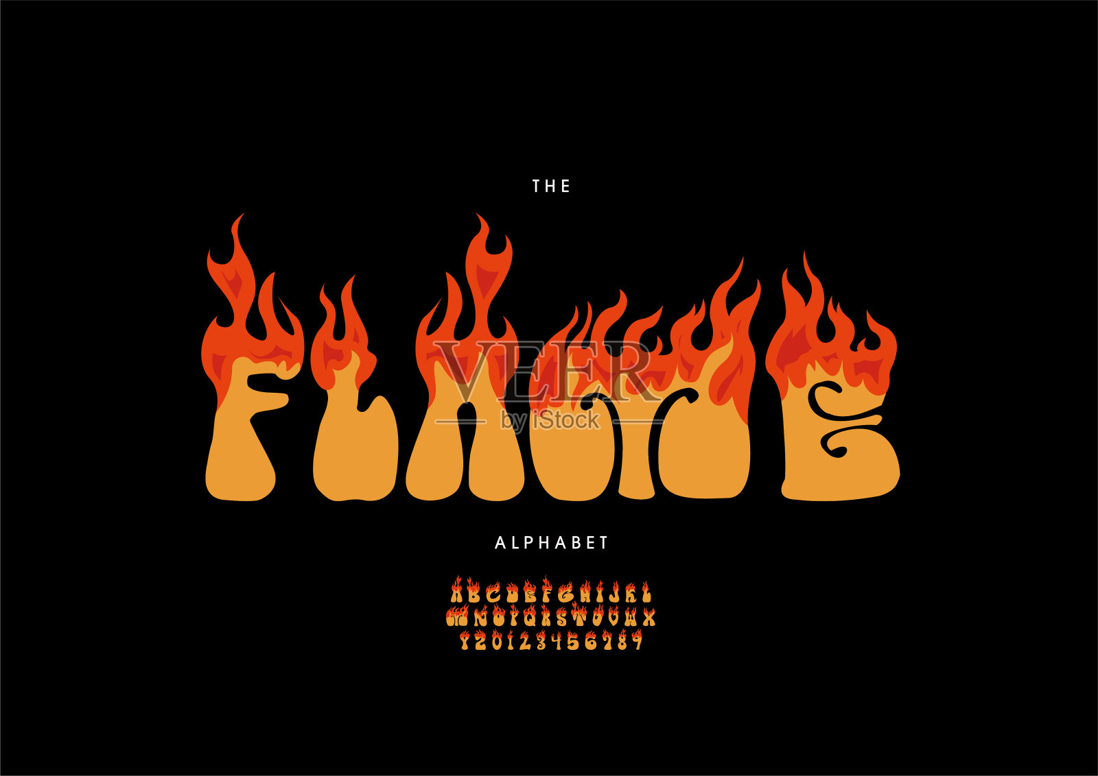 火焰字母表设计元素图片