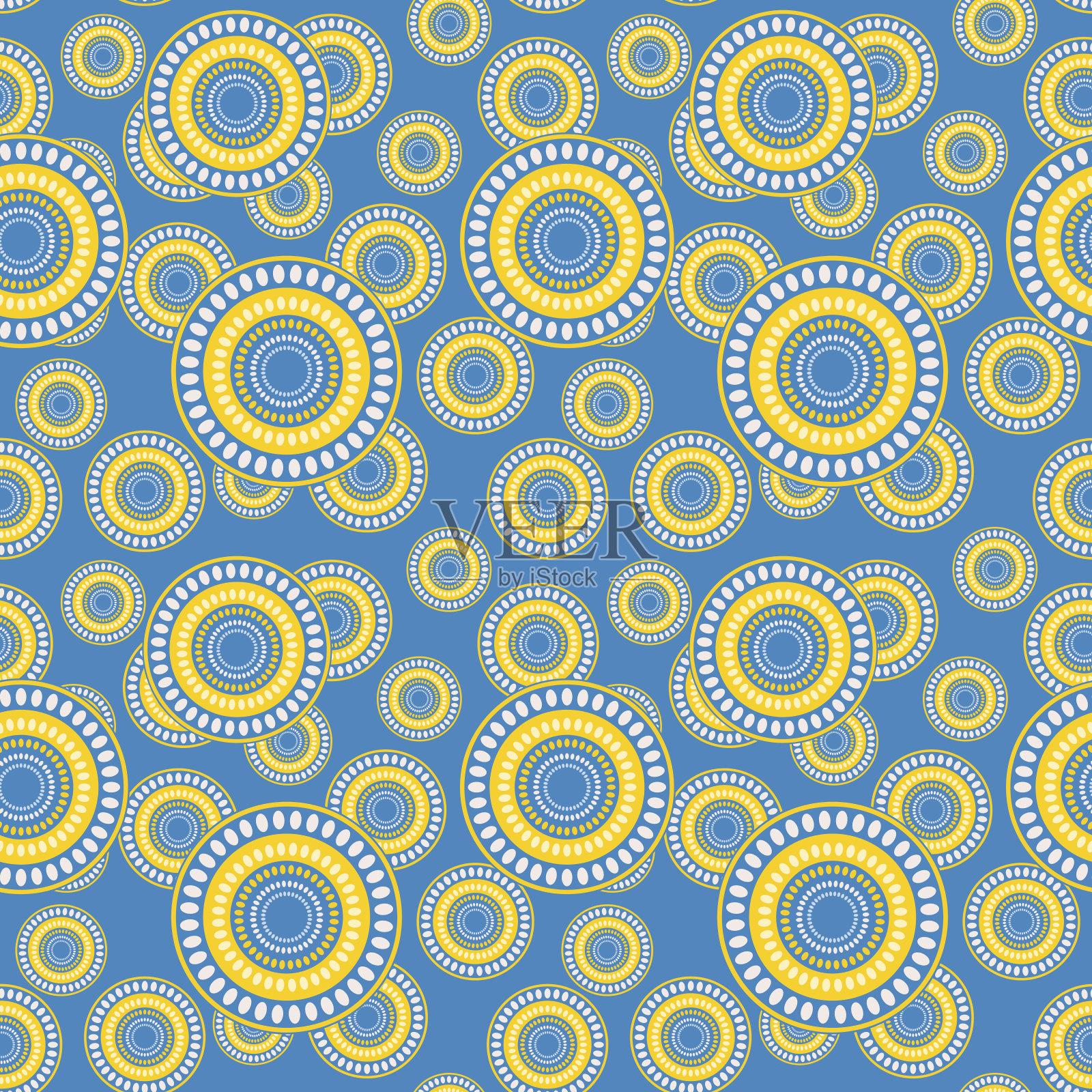 无缝图案与几何土著装饰。民族部落圆形色彩背景。澳大利亚motiph非洲,计划。点绘画。矢量插图，模板设计的布料，卡片，织物插画图片素材