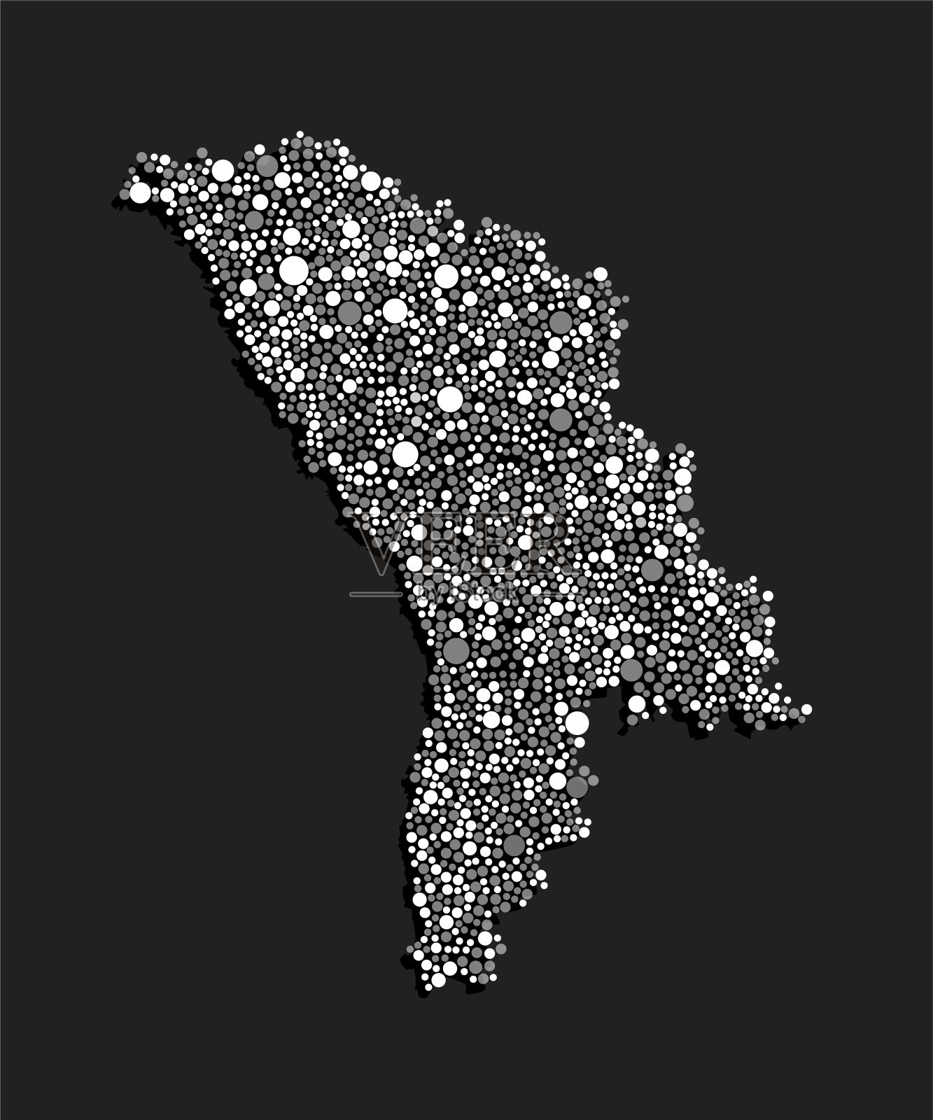 创意地图摩尔多瓦由随机白点插画图片素材