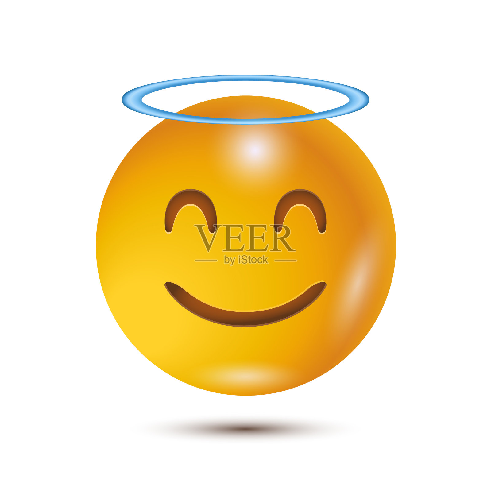 天使，意思是像天使一样天真、纯洁。3D程式化矢量图标。emoji。孤立的3 d。向量Emoji。ui界面设计元素图片