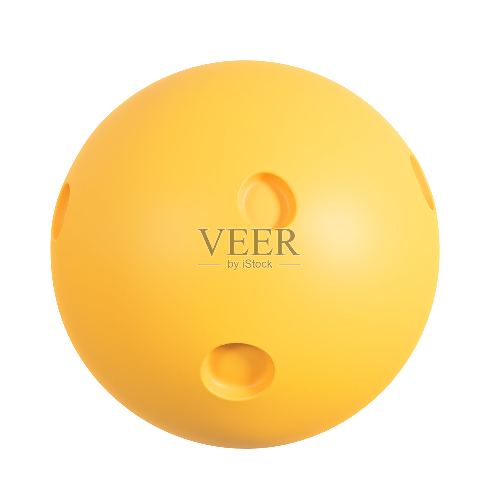 可爱的黄色满月3d渲染图标插图。照片摄影图片