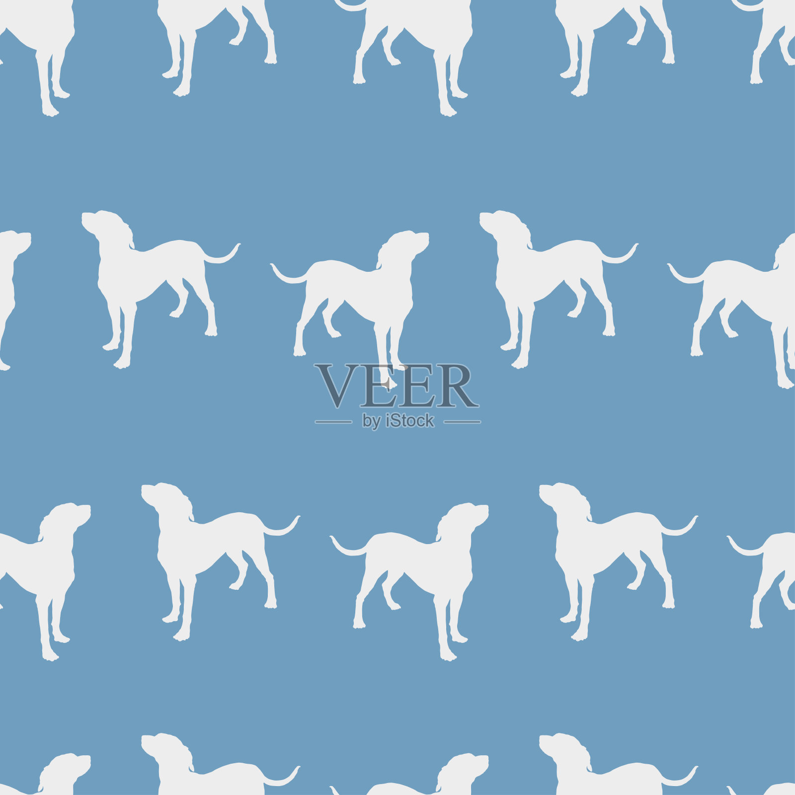 无缝模式。站着的达尔马提亚小狗。狗的剪影。无尽的纹理。设计墙纸，包装纸，织物，装饰，表面设计。插画图片素材