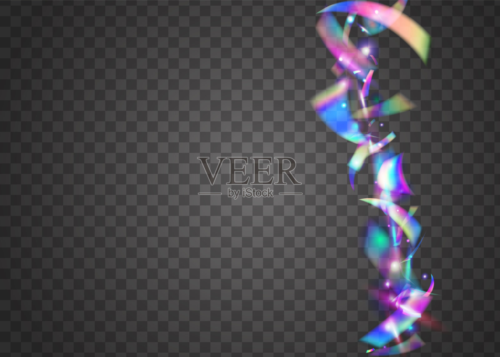 闪亮的光。全息背景。复古的耀斑。蓝色的金属五彩纸屑。Webpunk箔。魅力的艺术。狂欢节的闪光。激光柱状蛇纹石。粉红光金属丝插画图片素材