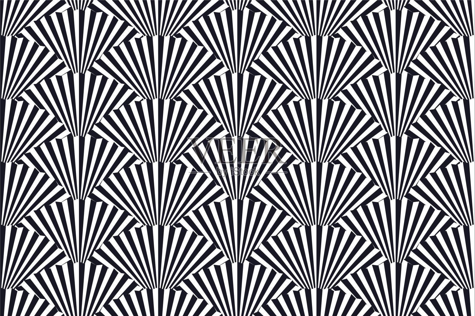 重叠风扇矢量图案设计插画图片素材