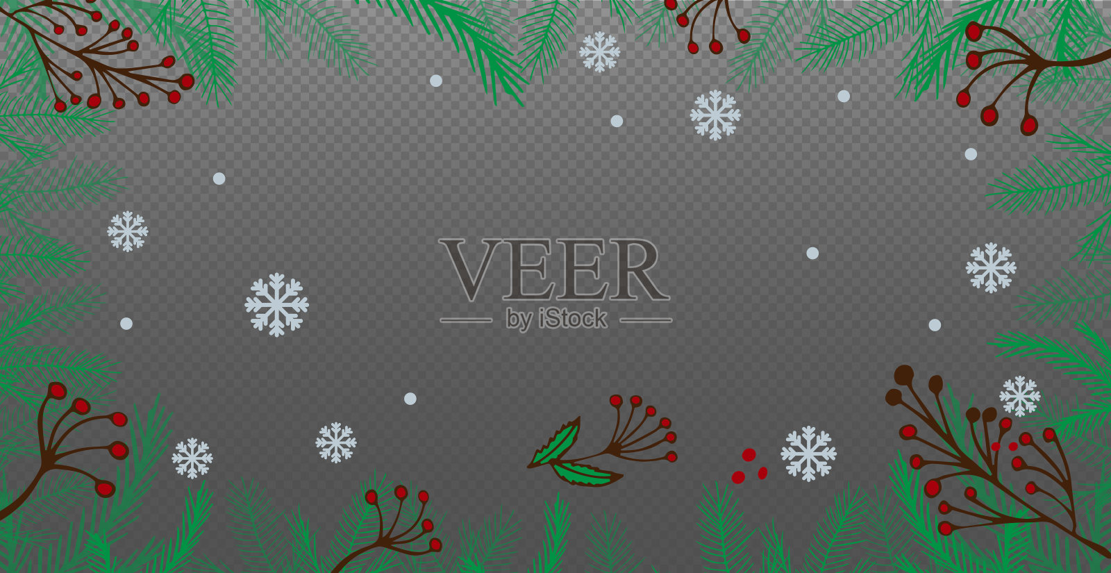 全景节日新年圣诞网页模板明信片，广告没有背景-矢量插画图片素材