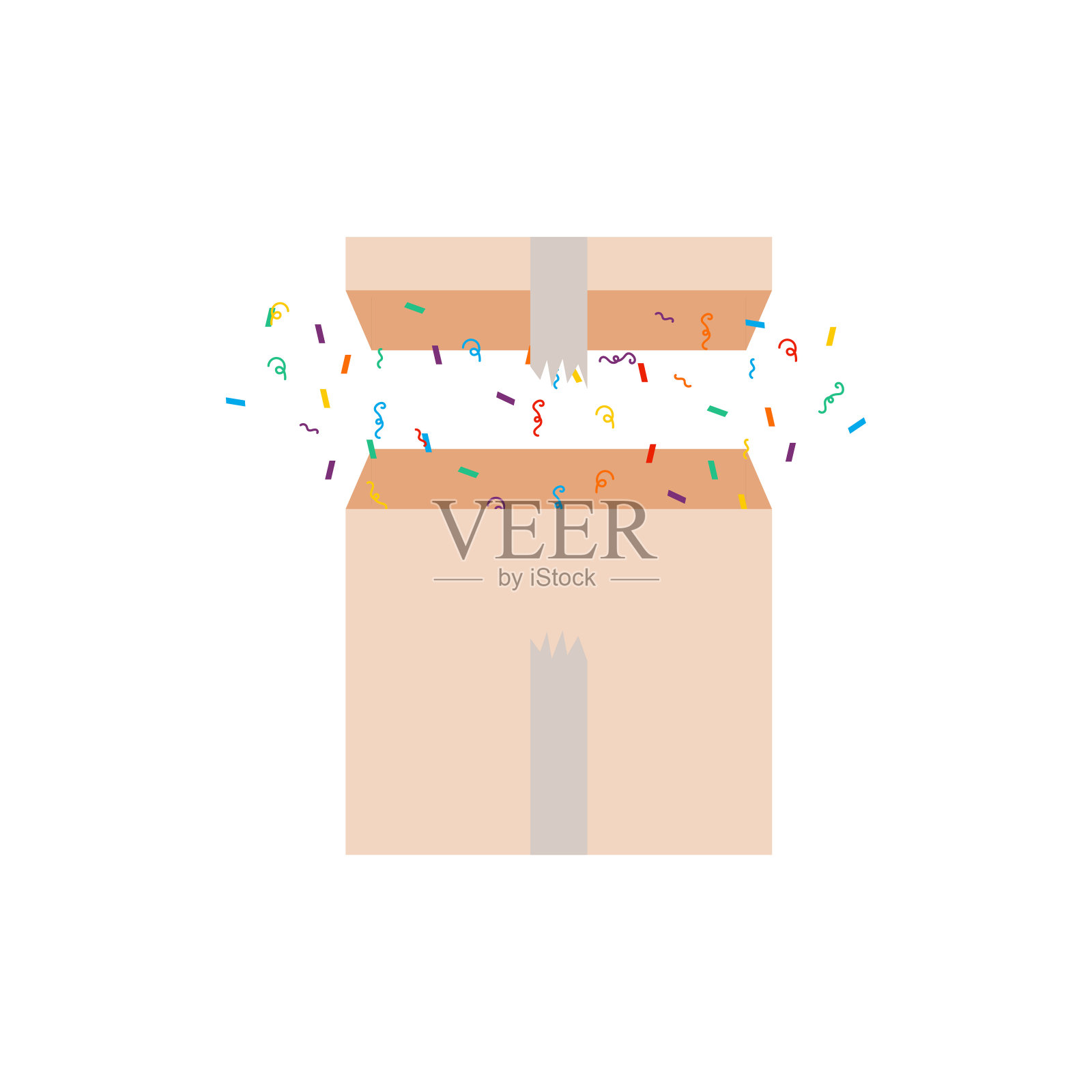 惊喜的盒子。聚会装饰。节日的向量元素。生日的概念。插画图片素材