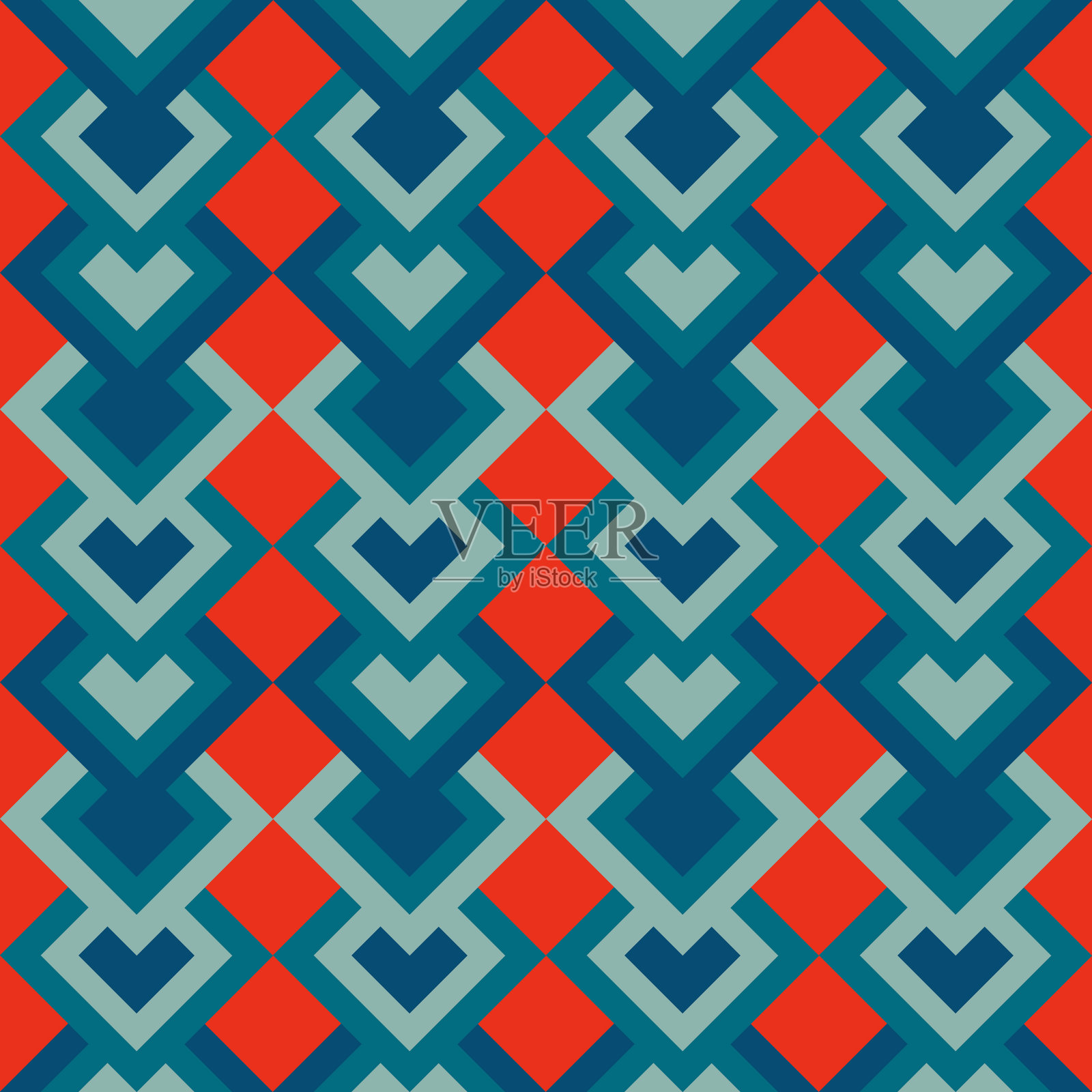 带有七六十年代风格三角形的复古美学图案插画图片素材