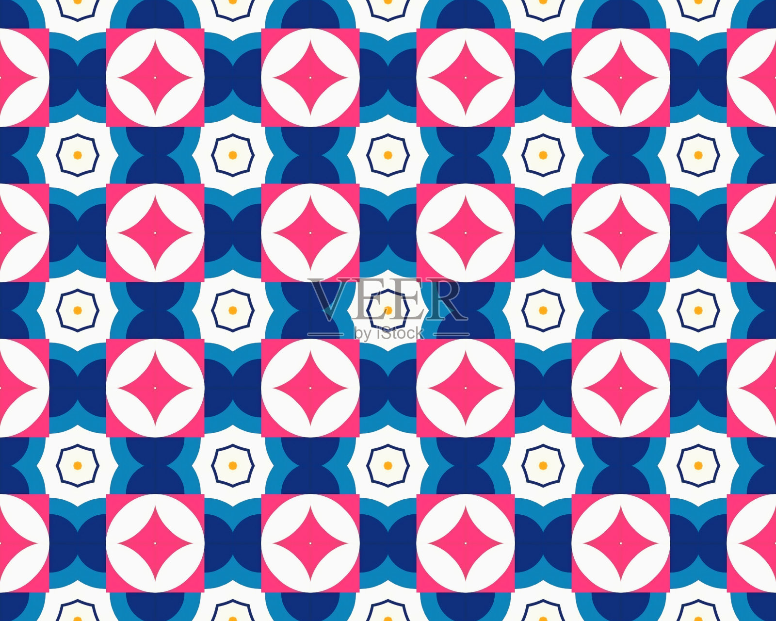 东方民族几何无缝瓷砖图案，采用各种传统元素风格设计插画图片素材