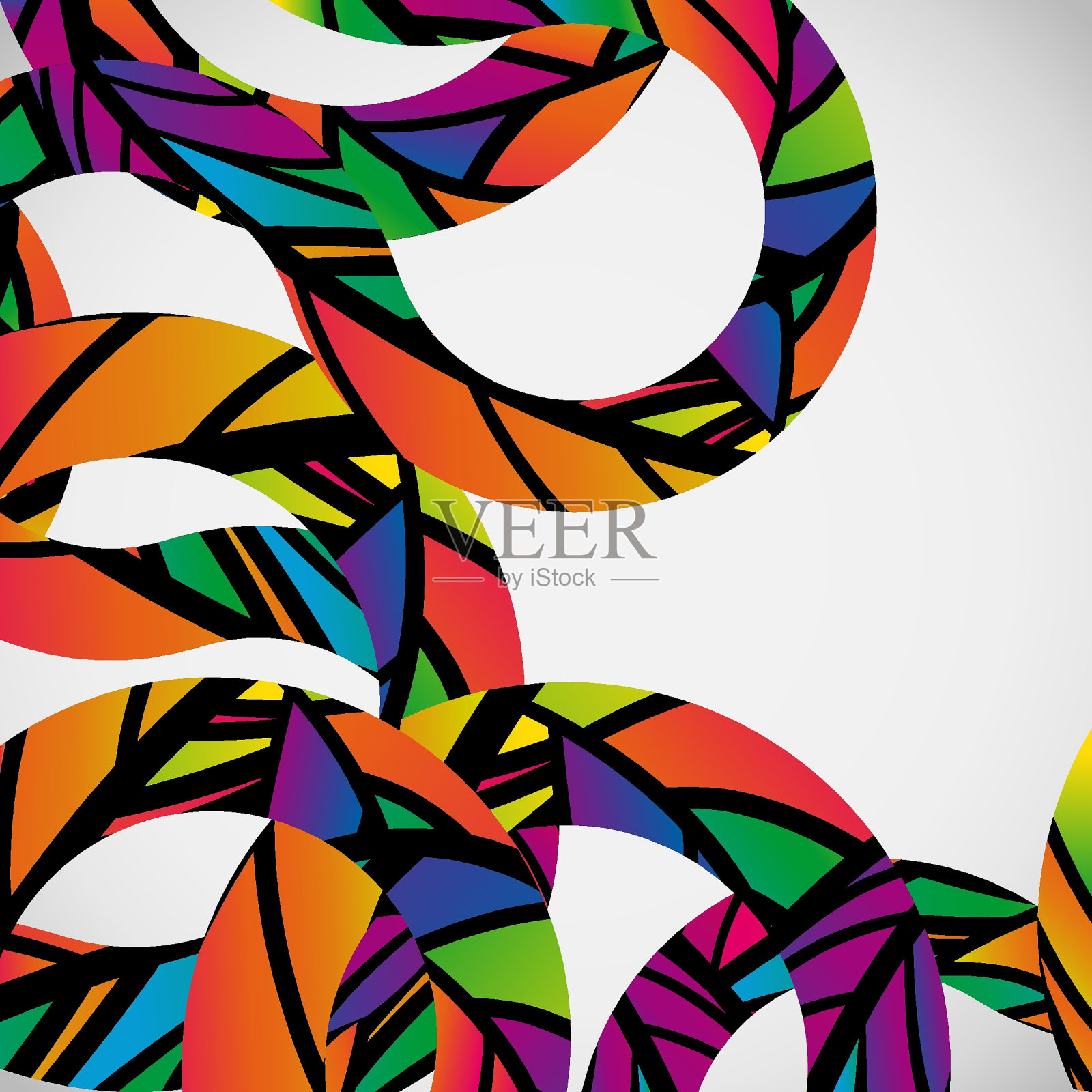 抽象背景与彩色马赛克线。创造性的动态元素。插画图片素材