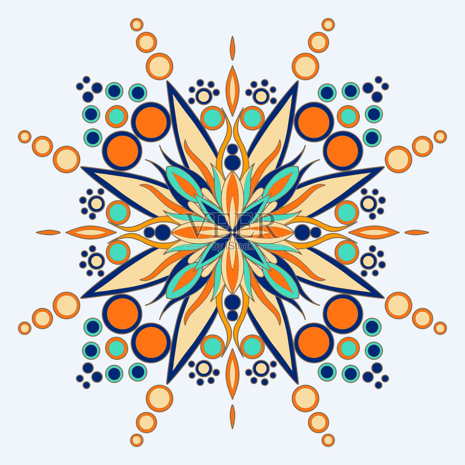 曼荼罗。Cirircular模式。圆装饰模式插画图片素材