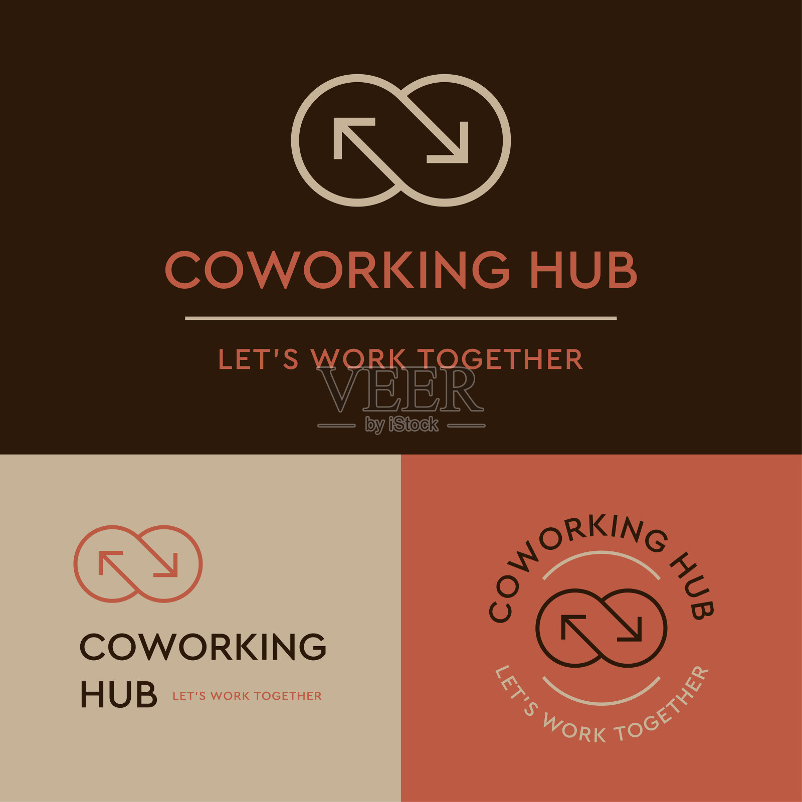 联合办公枢纽品牌设计插画图片素材