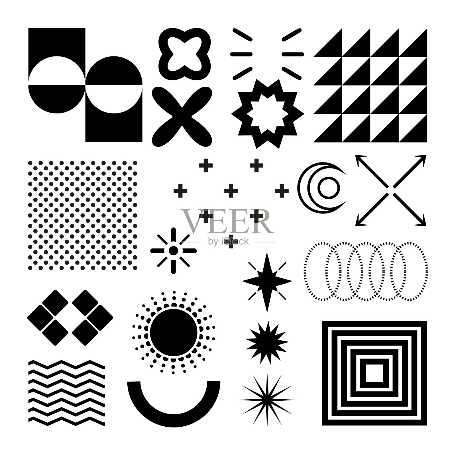 一组抽象的几何图形插画图片素材