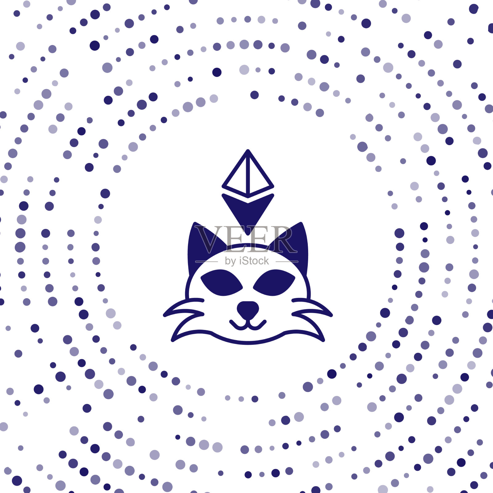 蓝色非ft数字加密艺术图标隔离上插画图片素材