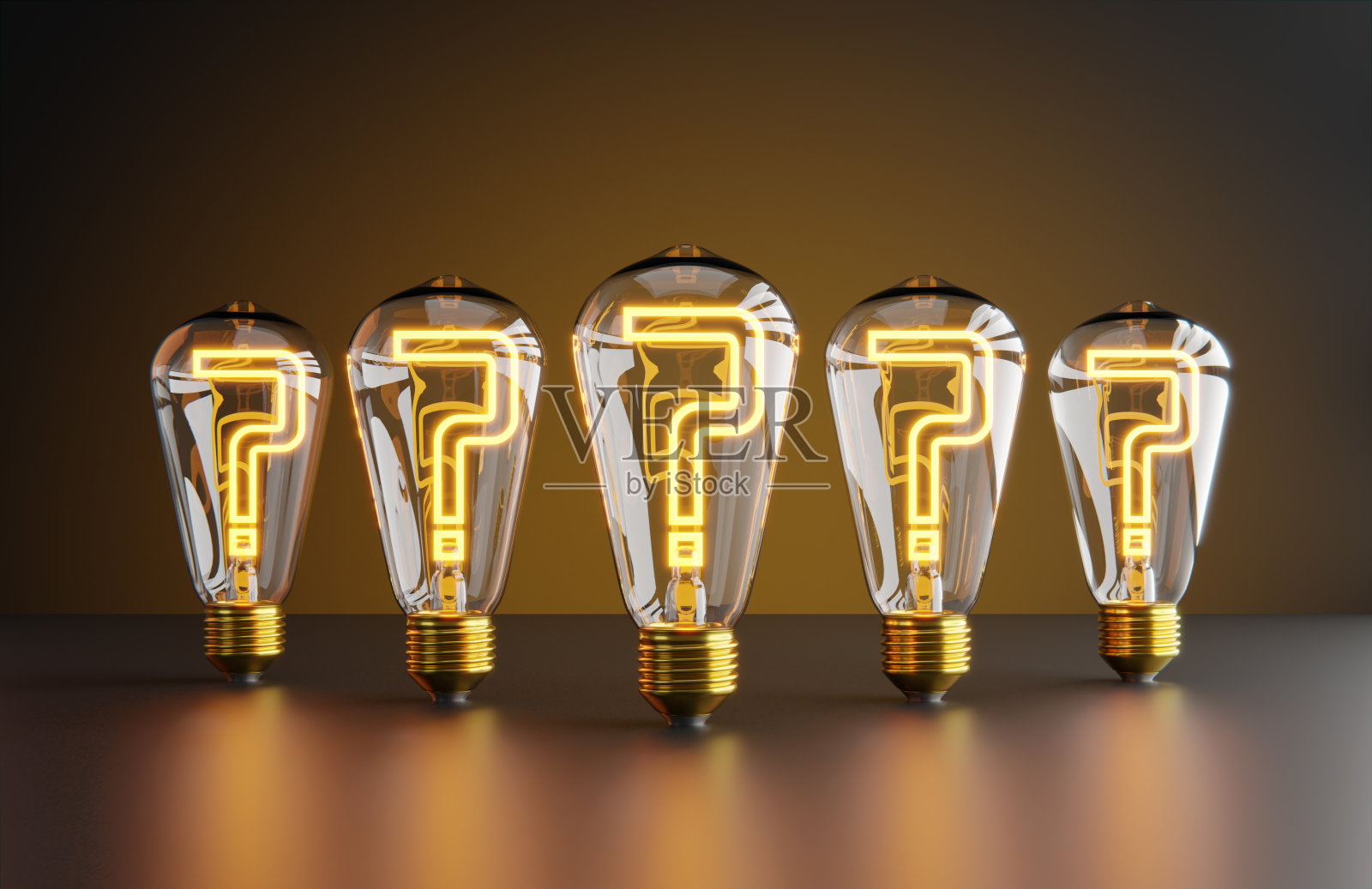 创新和新想法的灯泡概念与问题标志照片摄影图片