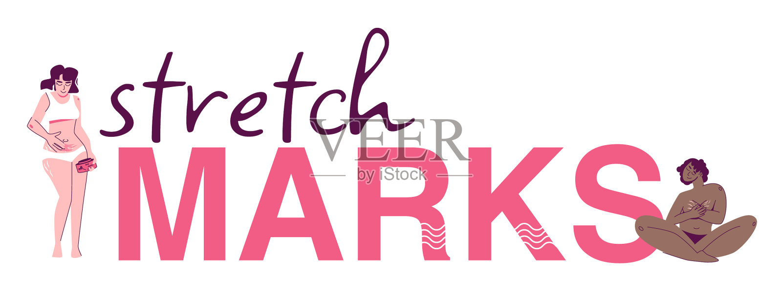 妊娠纹文字构成设计元素图片