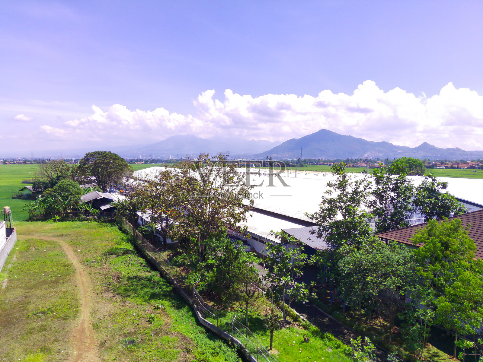 万隆地区东部工业区的航空制图照片摄影图片