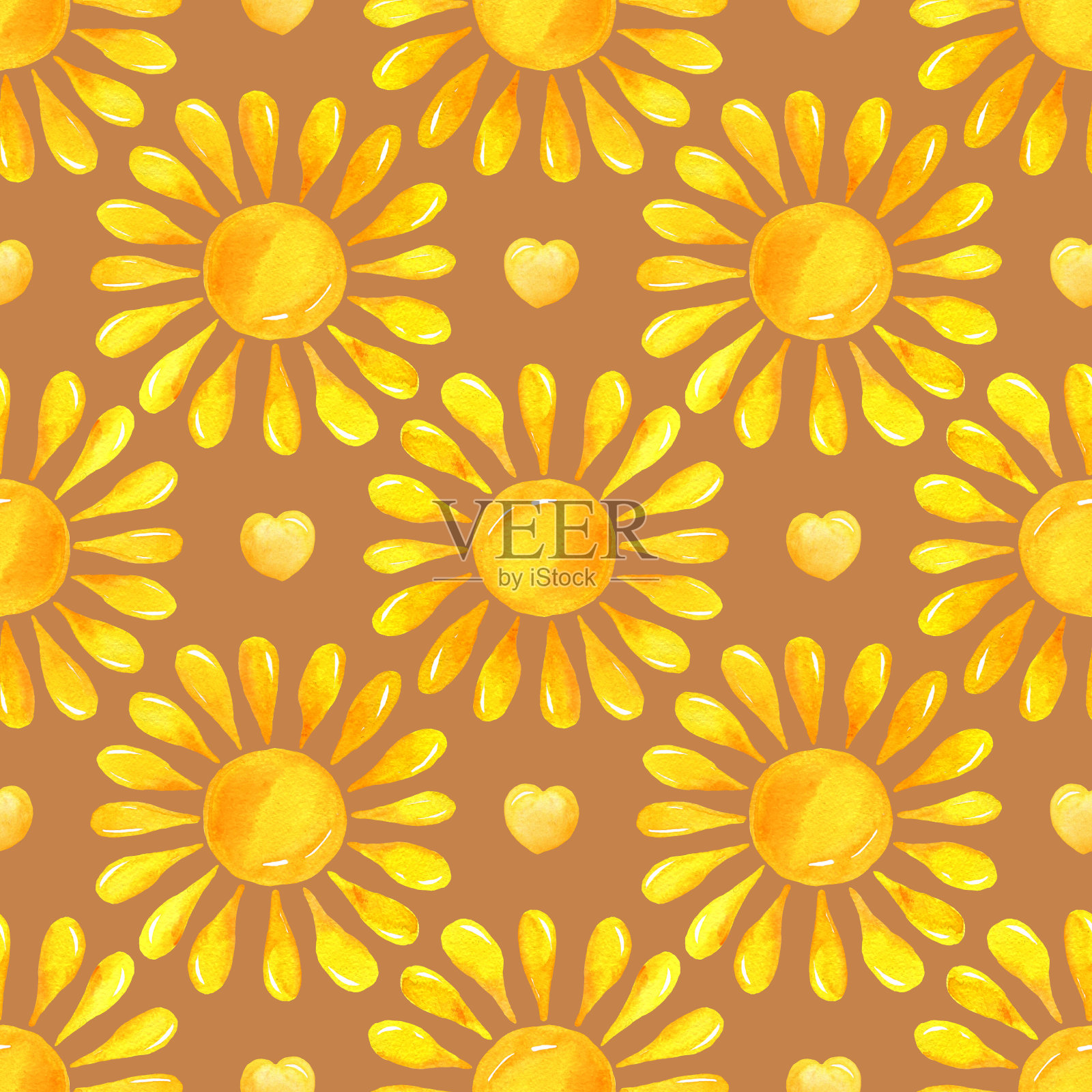 水彩无缝模式插画图片素材