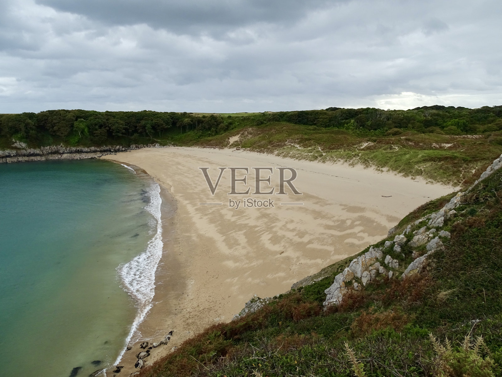 威尔士，斯塔克波尔庄园，巴拉芬德尔湾照片摄影图片