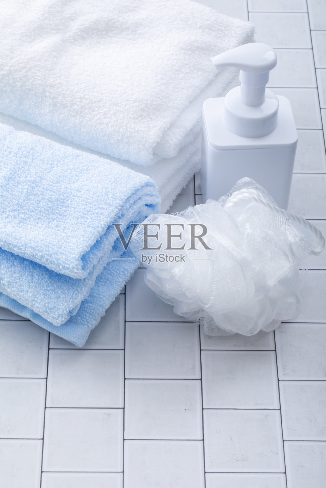 毛巾和泡沫网照片摄影图片