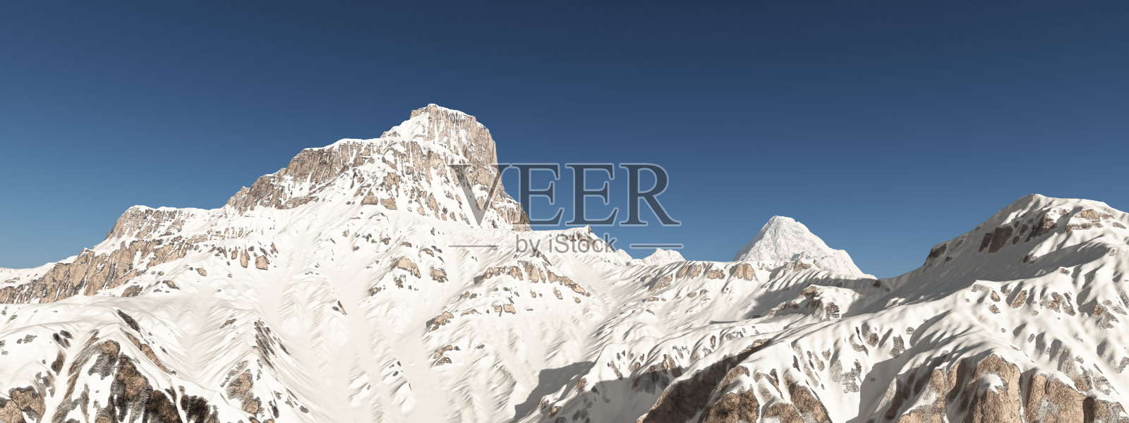 山的全景与雪山照片摄影图片