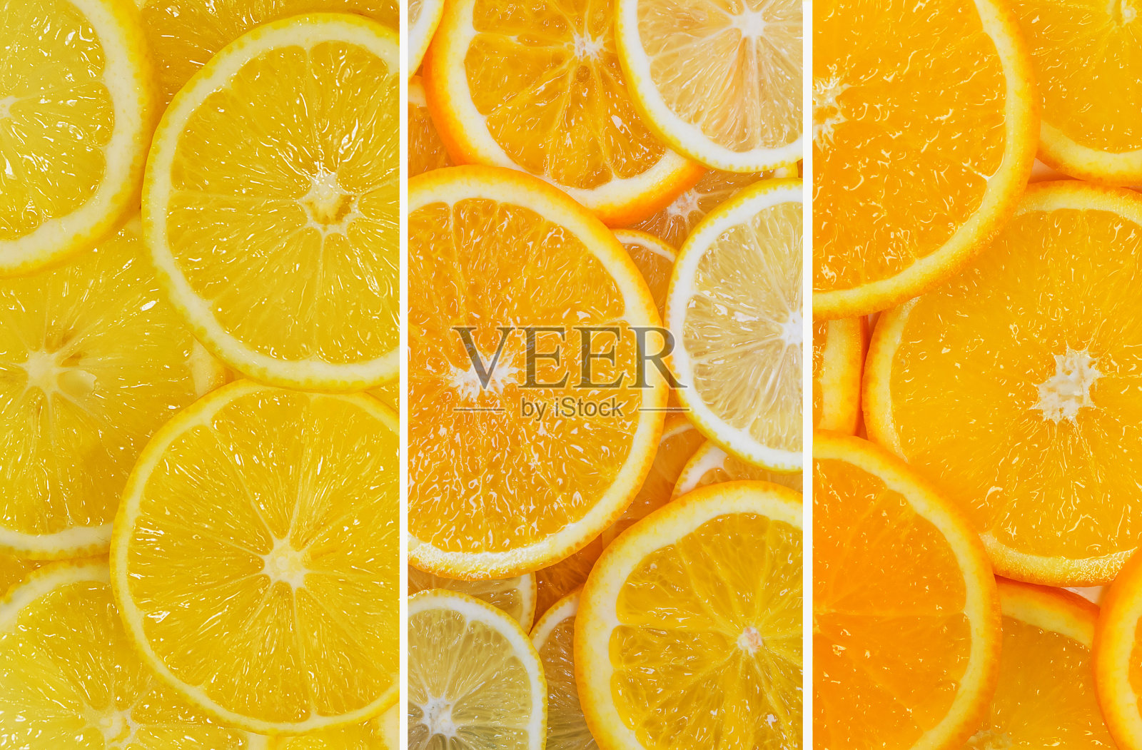 柠檬片和橙子片的多汁混合照片摄影图片