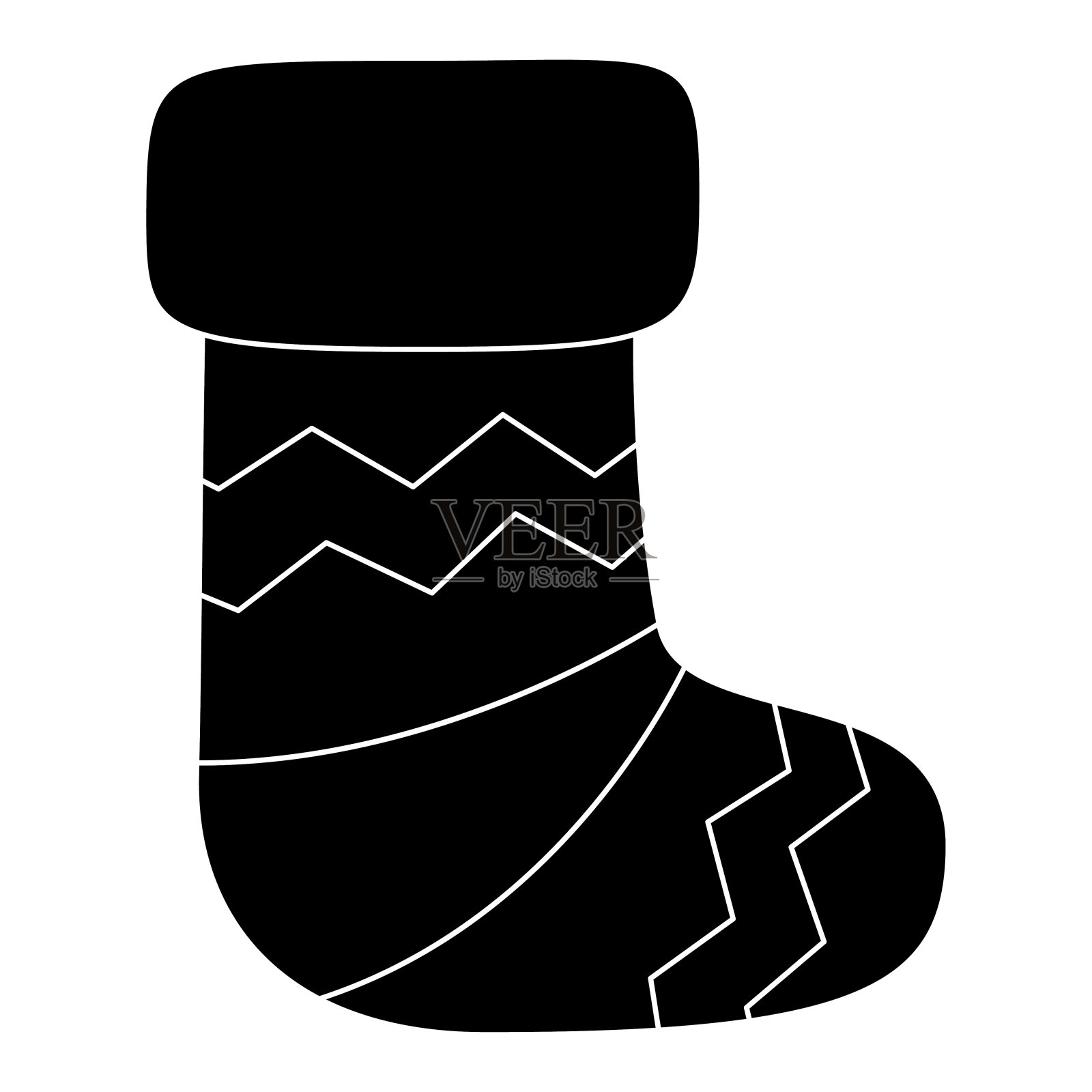 白色背景的圣诞袜插画图片素材