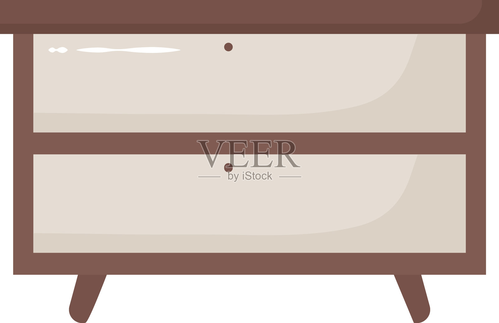 布朗的抽屉里插画图片素材